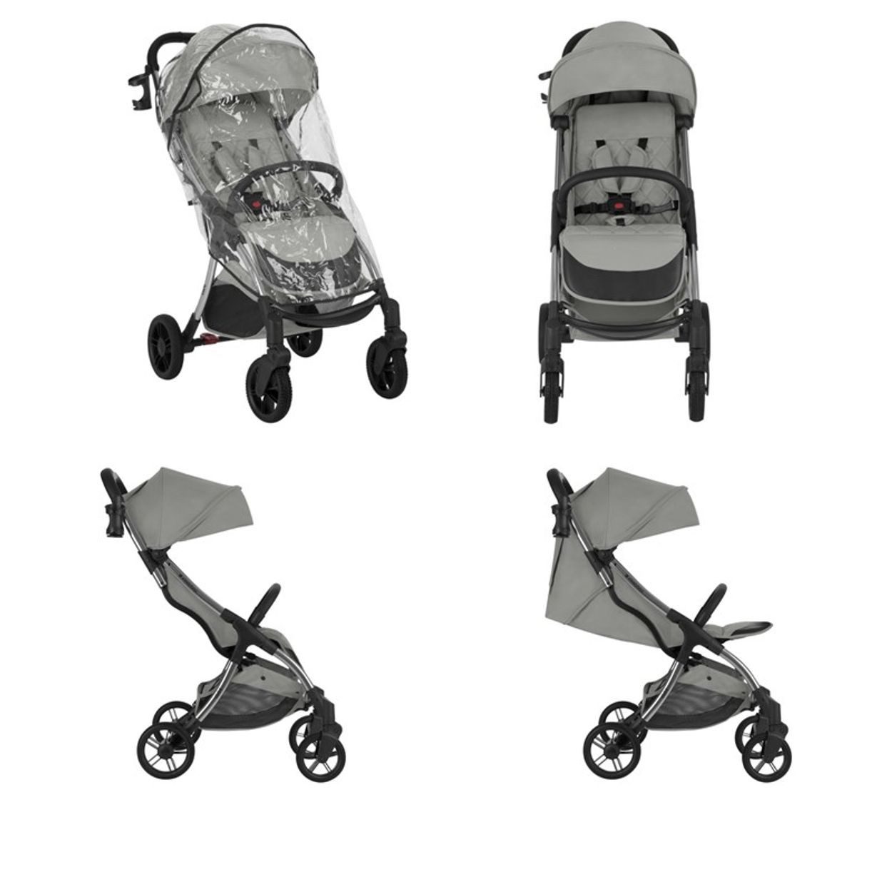 Kikkaboo Kinder-Buggy Kinderwagen Buggy Cloe bis 22 kg, Aluminiumrahmen faltbar Getränkehalter