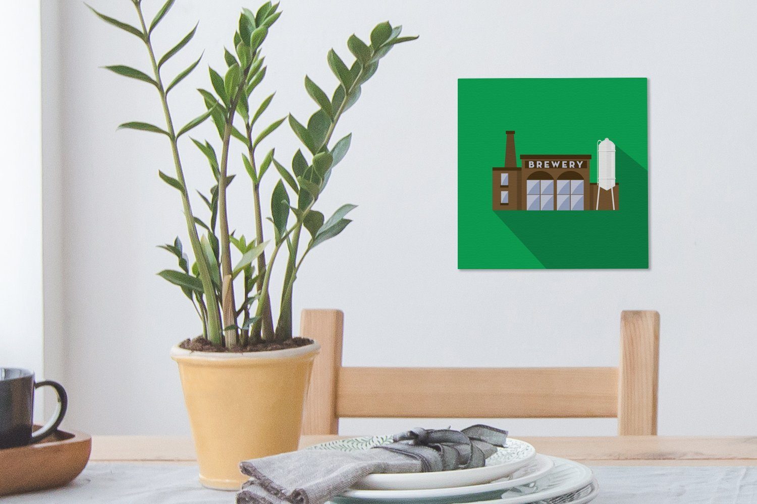 Illustration Wohnzimmer Bierbrauerei Schlafzimmer Leinwand Bilder OneMillionCanvasses® (1 grünem Hintergrund, für St), Leinwandbild auf