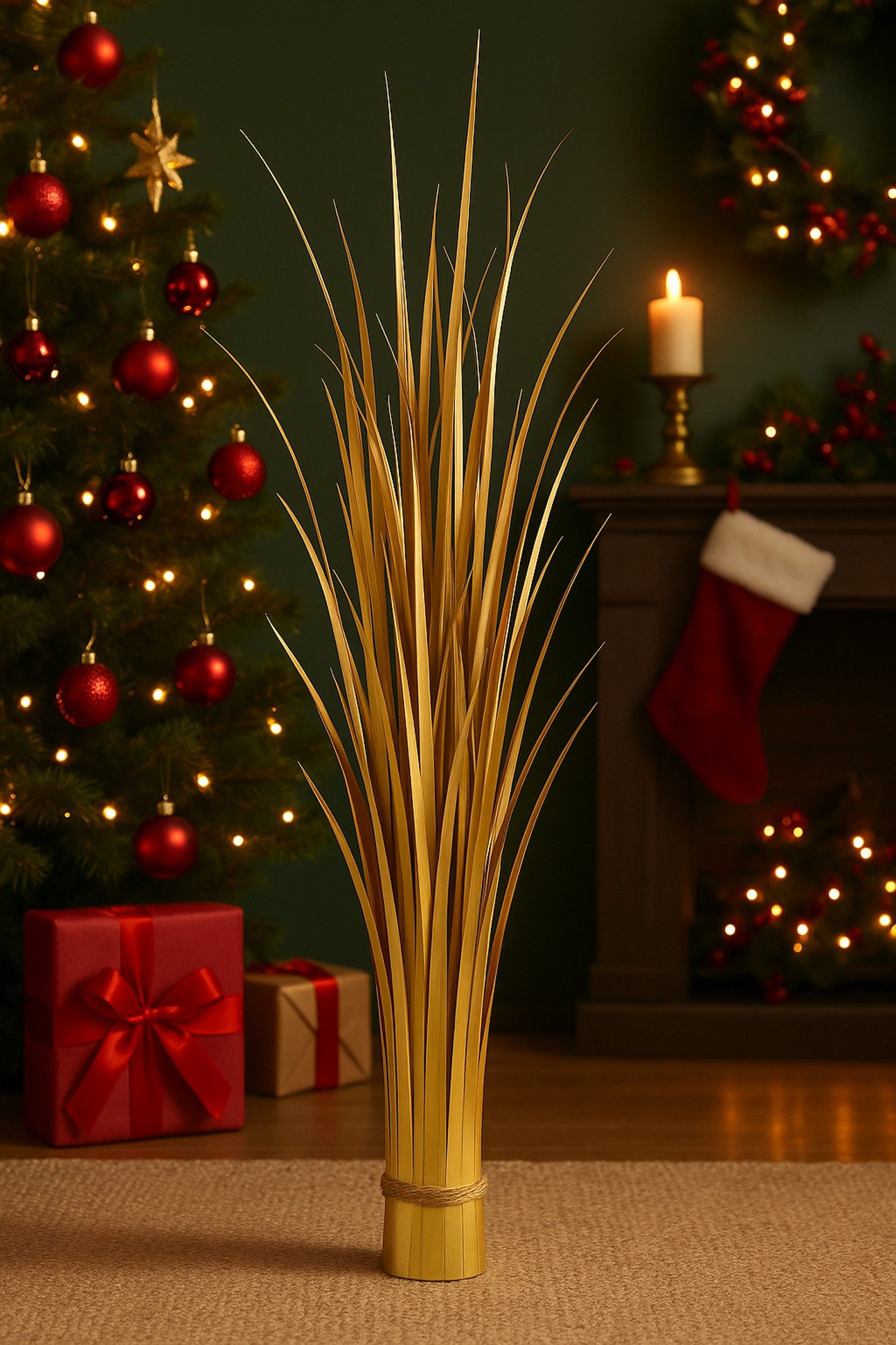 Kunstpflanze Grasbündel, I.GE.A., Höhe 120 cm, Grasarrangement Künstlich Gras Busch Dekogras Kunstgras Dekopflanze