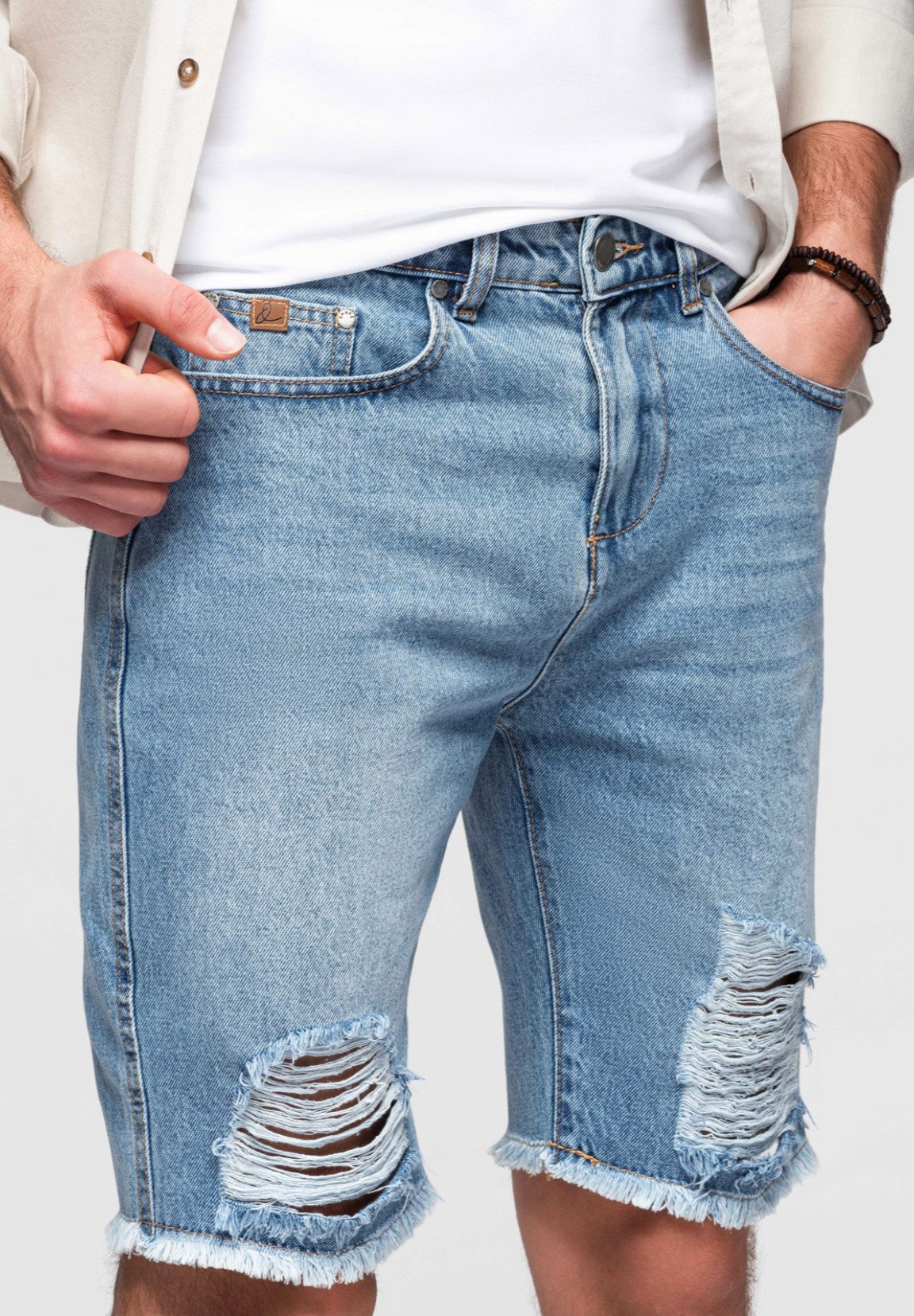 OMBRE Jeansshorts Denim-Shorts für Männer mit Rissen und Löchern