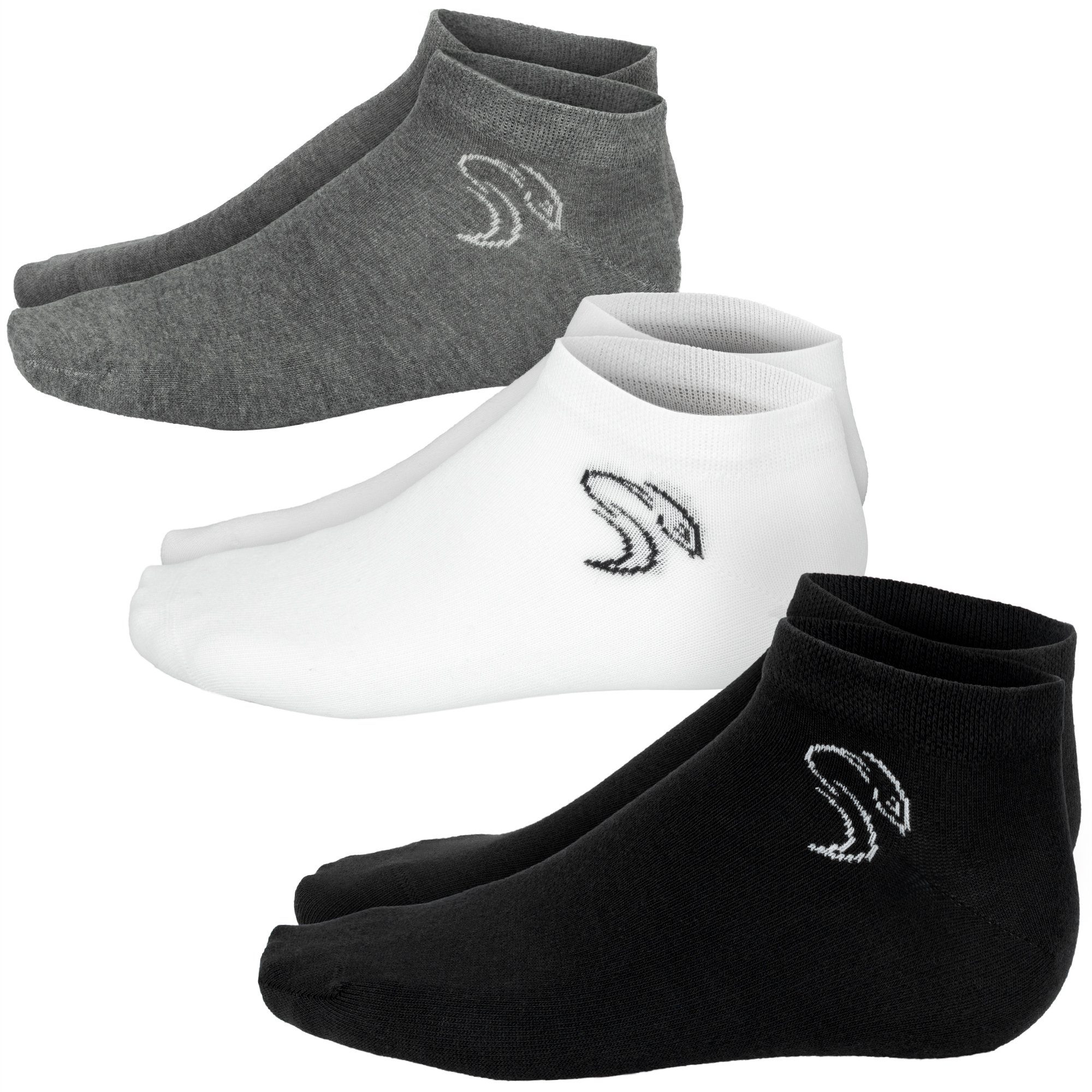 Snake Sneakersocken Black (3-Paar) smooth schwarz-grau-weiß style