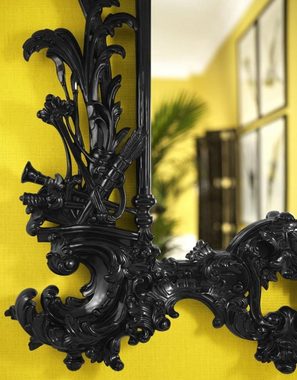 Casa Padrino Barockspiegel Luxus Barockstil Wohnzimmer Wandspiegel Schwarz 124 x H. 190 cm - Limited Edition
