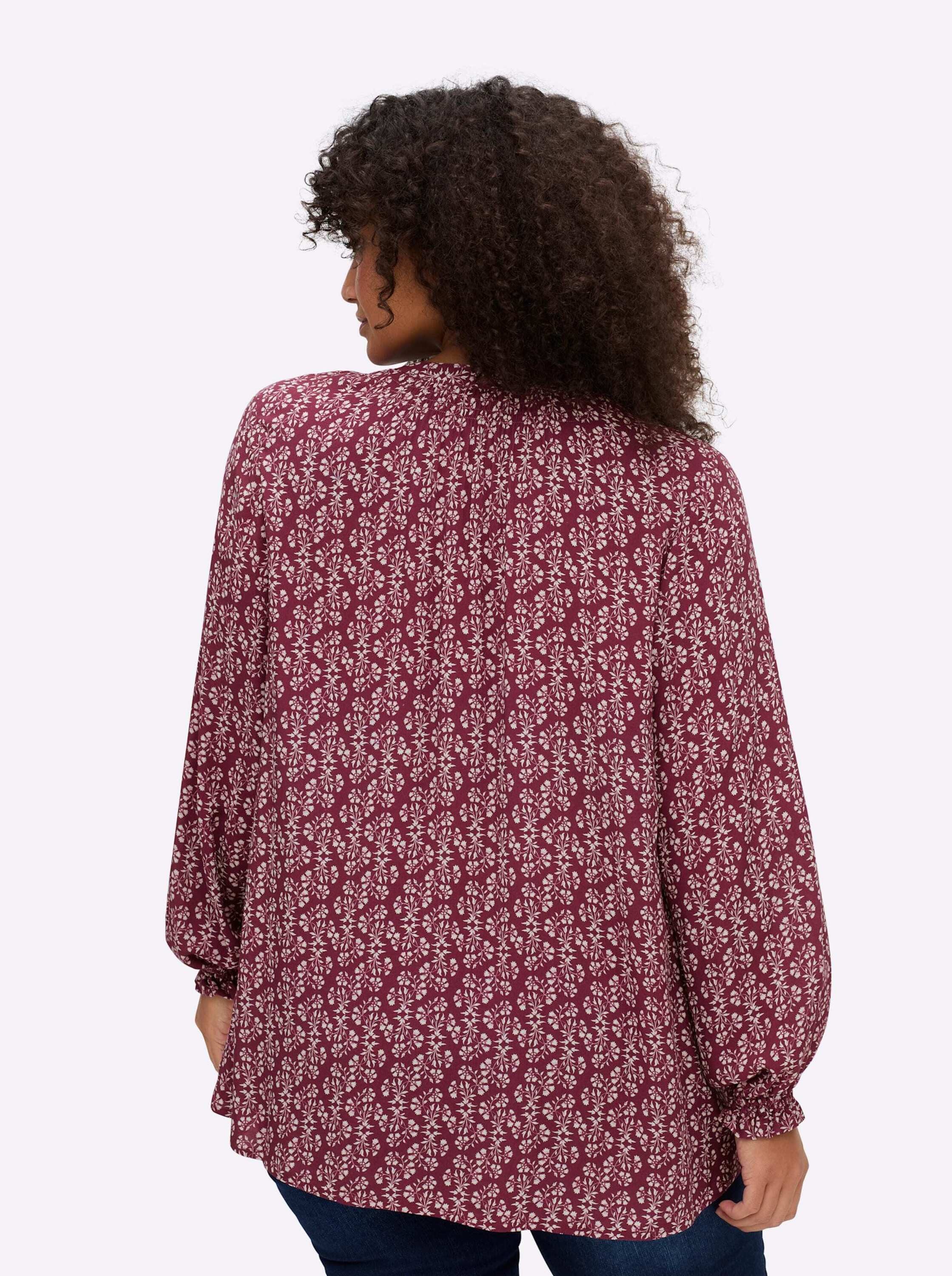 Sheego Klassische Bluse Tunika Langarm
