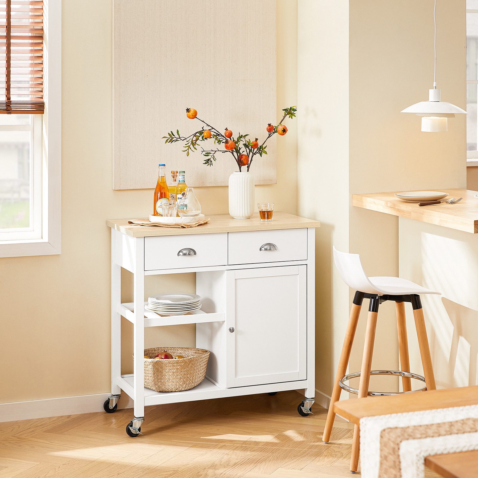 SoBuy Küchenwagen FKW62, Servierwagen mit Ablagen und Schubladen Küchenschr günstig online kaufen
