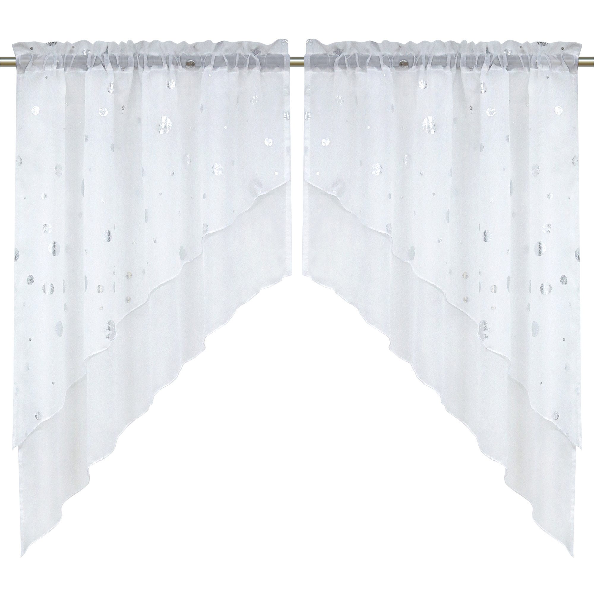 Joyswahl Scheibengardine (2 St), Stangendurchzug, transparent, Voile, Bistr günstig online kaufen