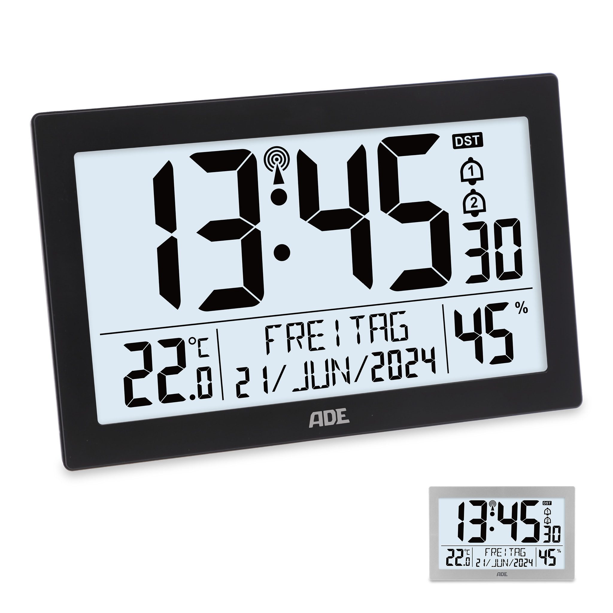 ADE Funktischuhr Digitale extragroße Wand- oder Tischuhr mit Beleuchtung mi günstig online kaufen