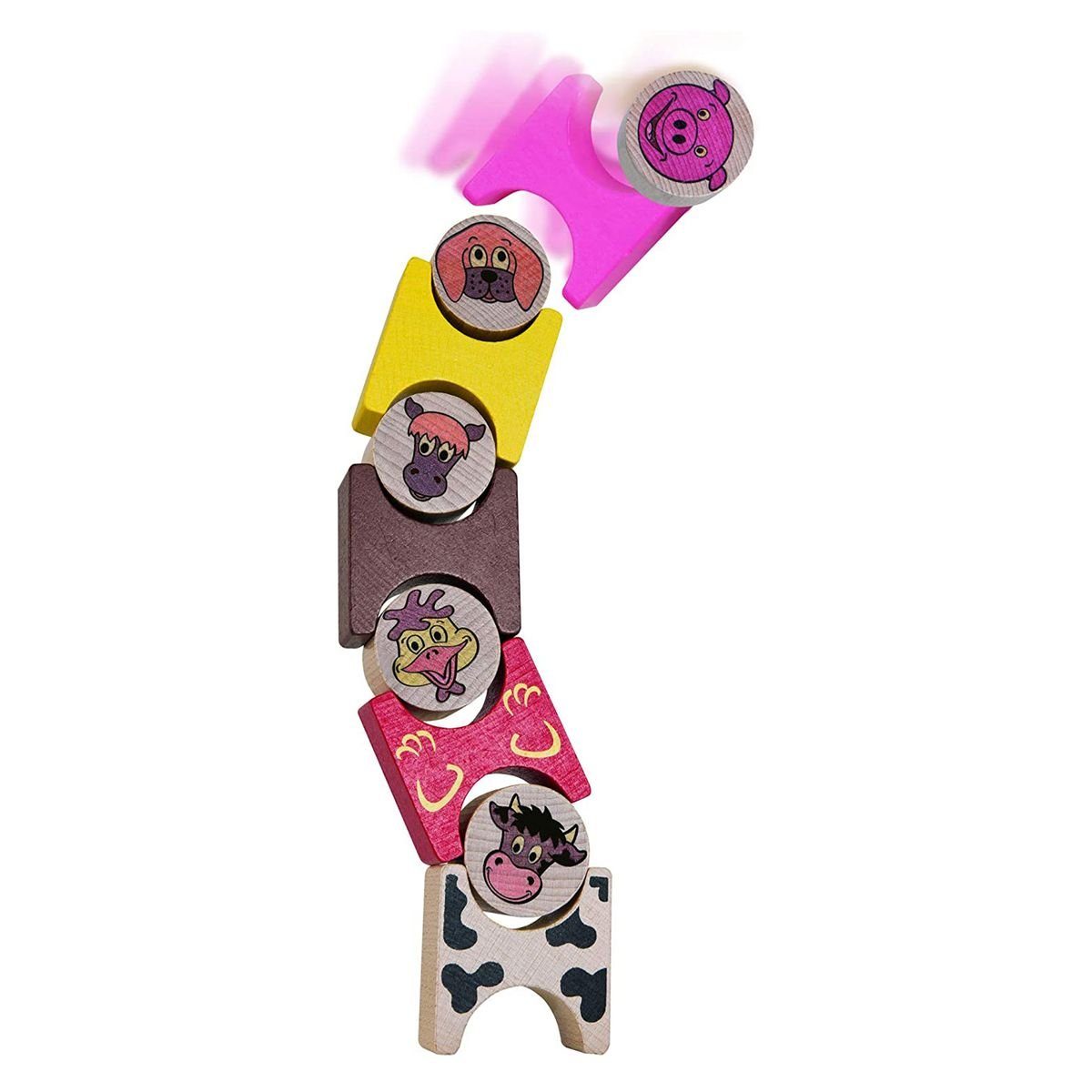 SIMBA Simba 100072315 - Eichhorn - Holz-Stapeltiere, 14 Teile, Bauernhof Spielbausteine