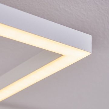 hofstein Deckenleuchte »Zocca« moderne eckige Deckenlampe aus Metall/Kunststoff in Weiß, 3000 Kelvin, 40 Watt, 4000 Lumen