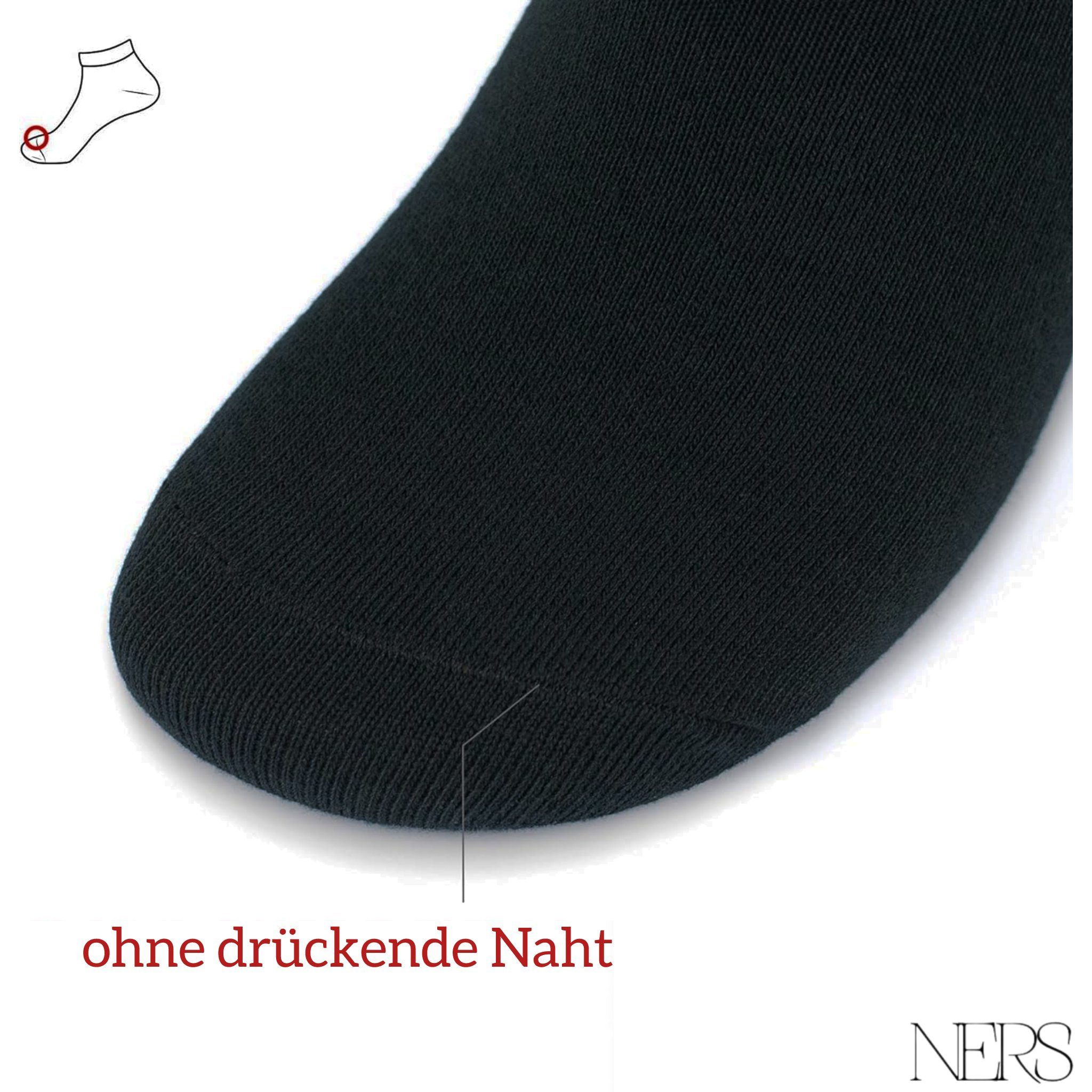 NERS Sneakersocken aus gekämmter Baumwolle für Damen und Herren, ohne drückende Naht (6-Paar) Premium Sneaker Socken mit Komfortbund, atmungskativ