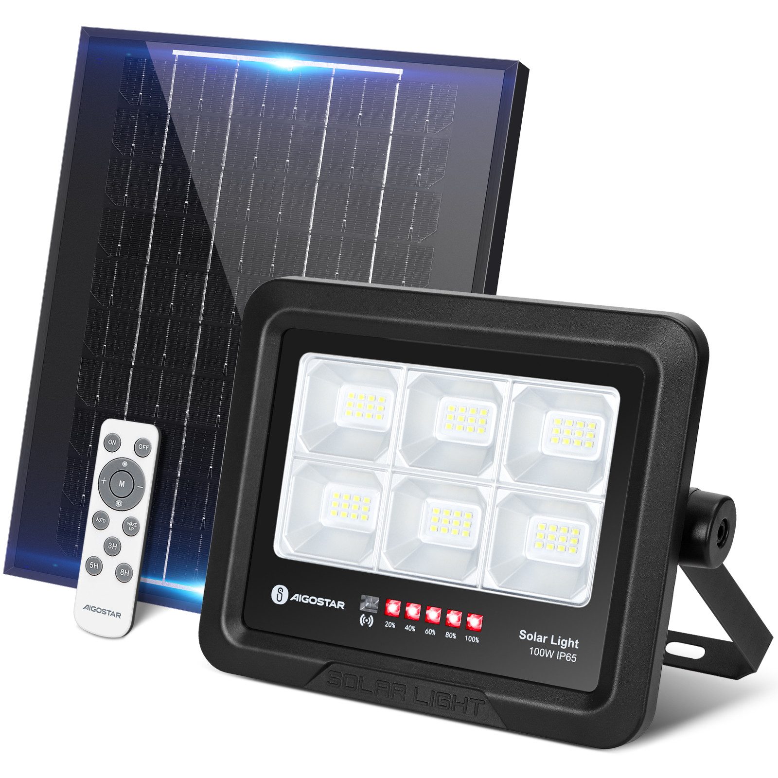 Aigostar Flutlichtstrahler Solarstrahler Außen Mit Fernbedienung LED Strahl günstig online kaufen
