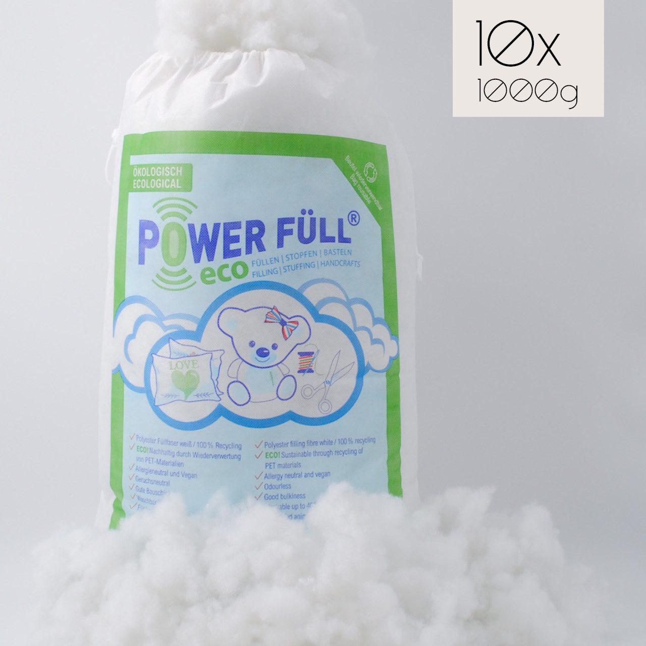 POWER FÜLL Kissenfüllung Power Füll® eco weiß, 10 kg nachhaltige Füllwatte