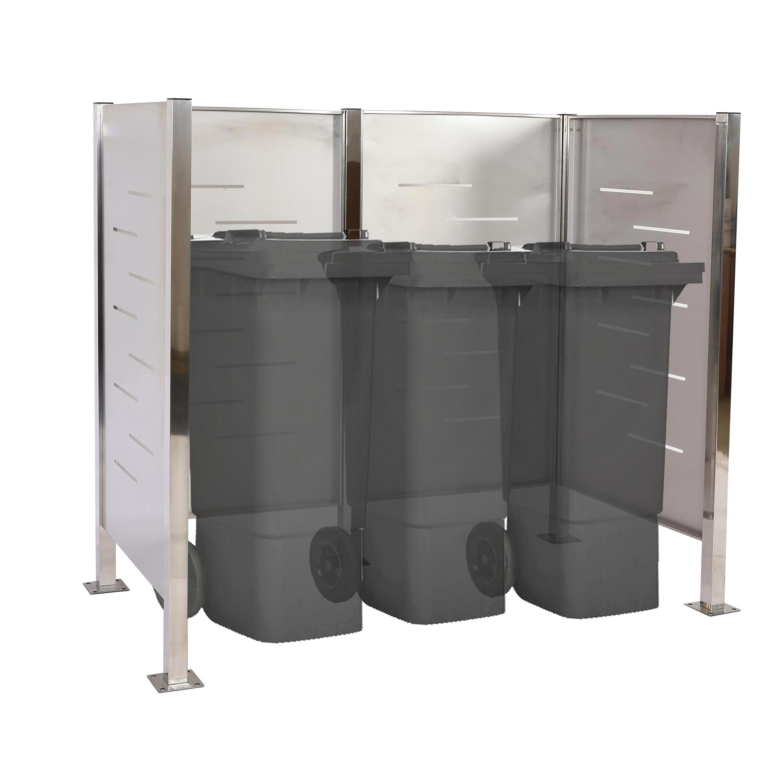 MCW Mülltonnenbox MCW-J55-2, Inkl. Bodenanker (4 St. je Pfosten)