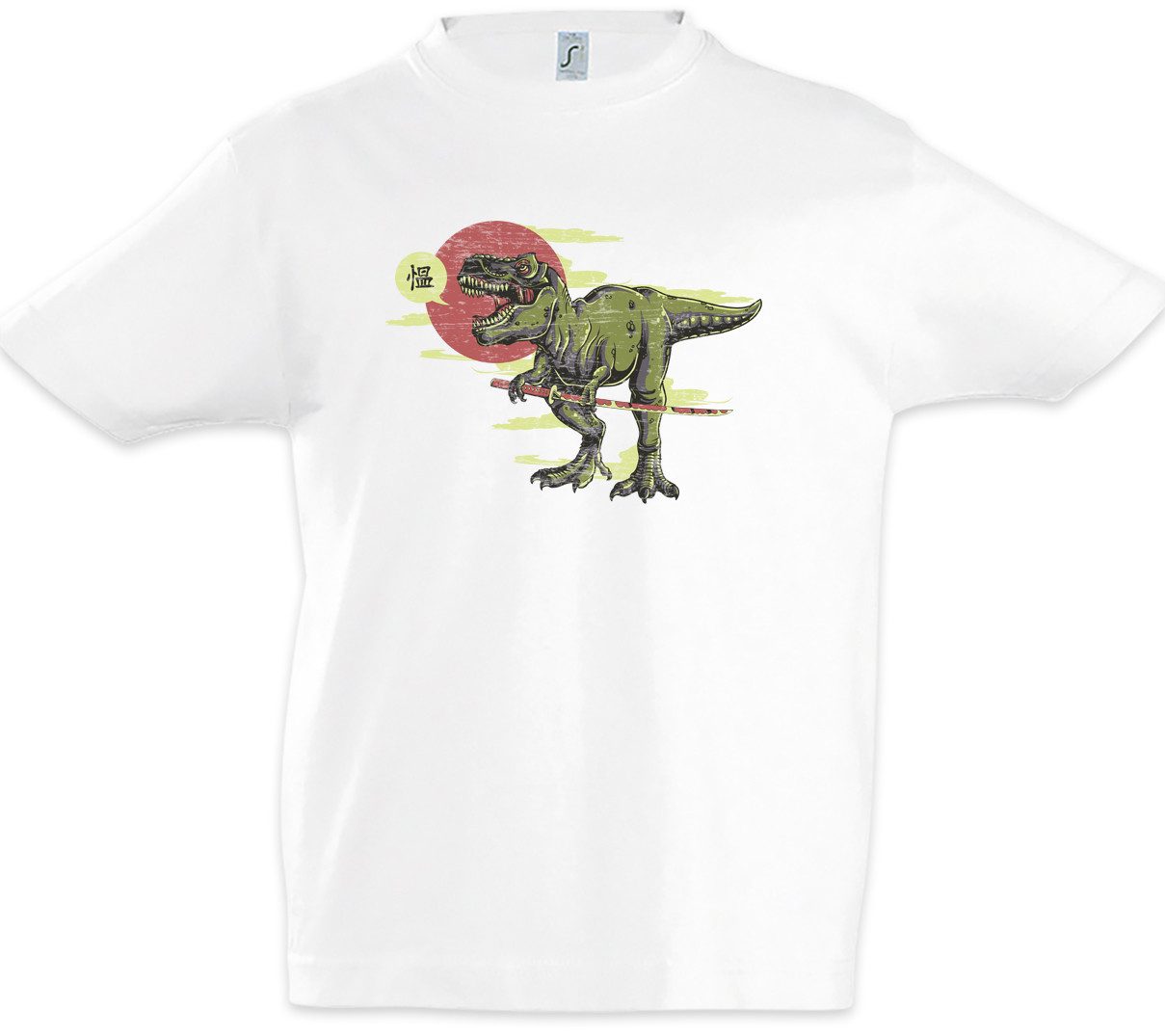 Print-Shirt Tyrannosaurus Samurai Kinder T-Shirt Dinosaurier Dino Dinosaur Rex