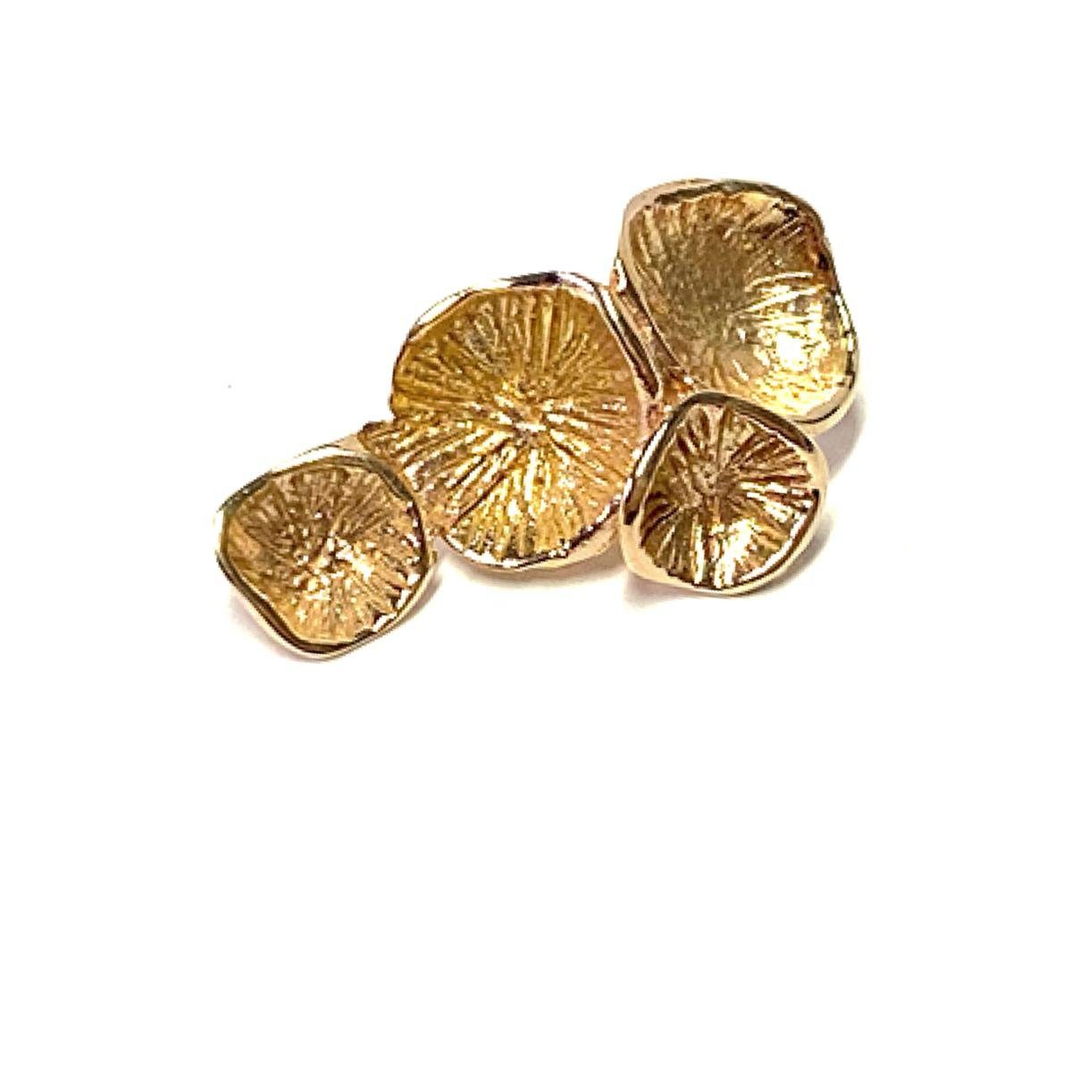 Schmuckset Anhänger 585 Gold Kettengleiter strukturiert floral einfarbig