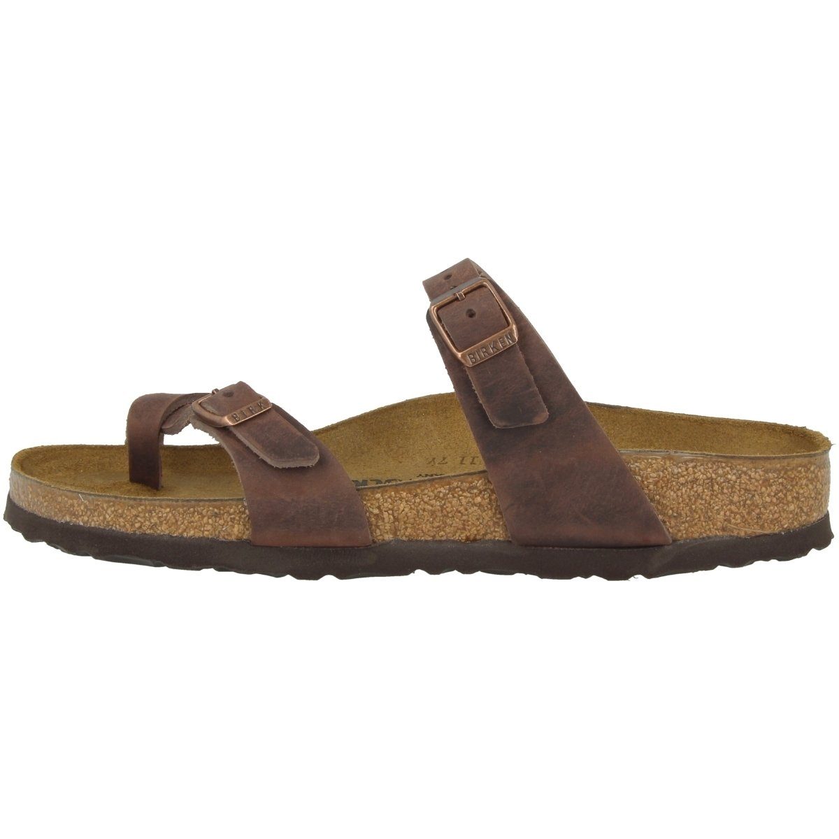 Birkenstock Mayari geöltes Nubukleder schmal Damen Pantolette Habana (Schmal)