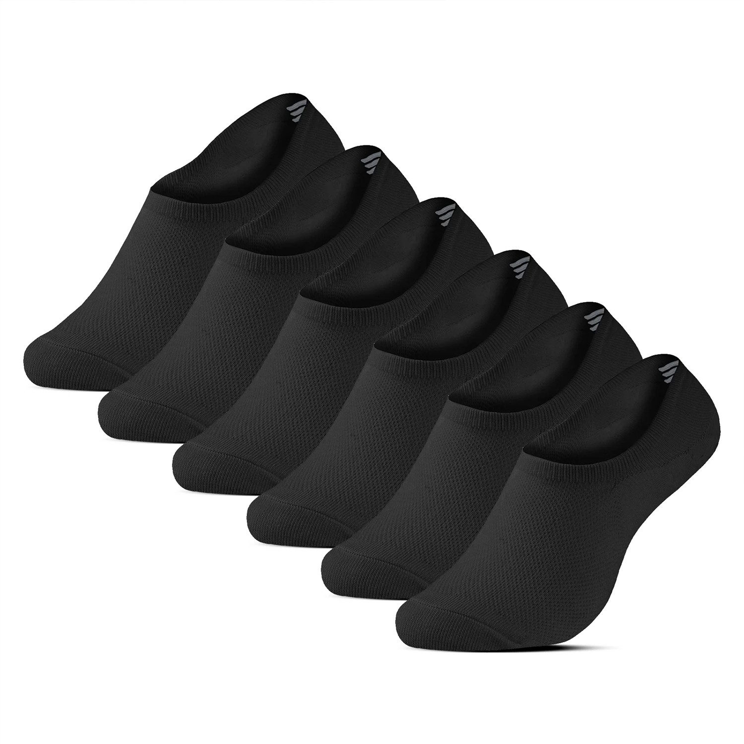 Yuhu Sneakersocken Nahtlose Baumwoll-Füßlinge mit Silikonstreifen 3er Pack (6-Paar)