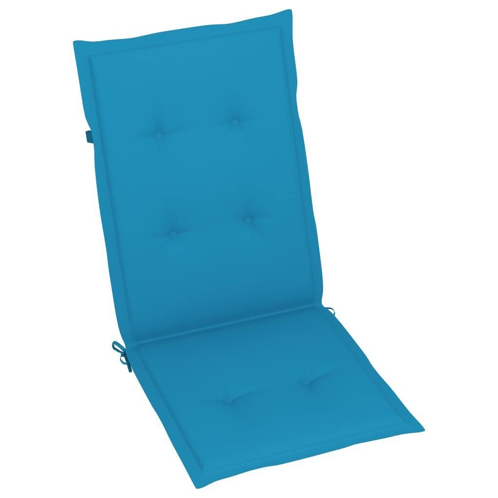 Blauen furnicato Stk. Massivholz Gartenstuhl 6 Kissen mit Teak Gartenstühle