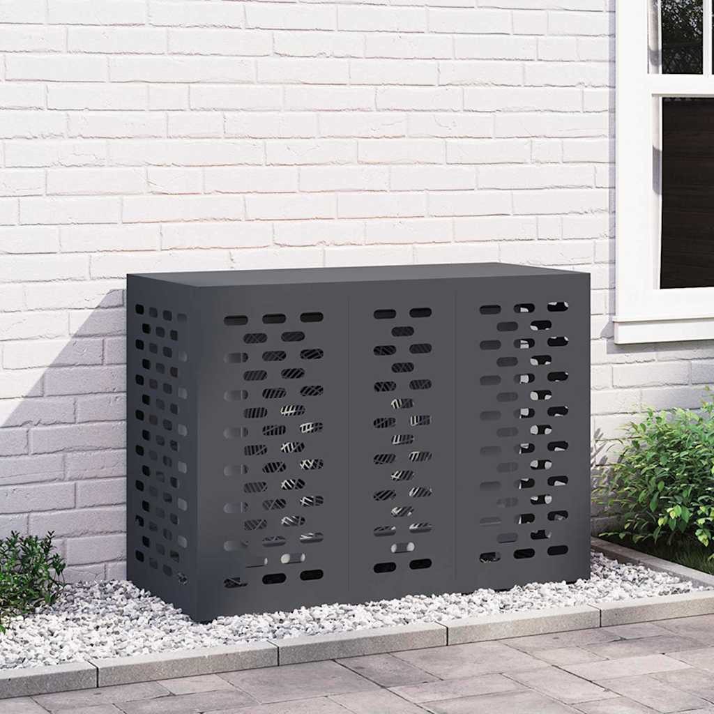 vidaXL Klimaanlagen-Verkleidung, Klimaanlagenabdeckung Anthrazit 110 x 50 x 80 cm Stahl