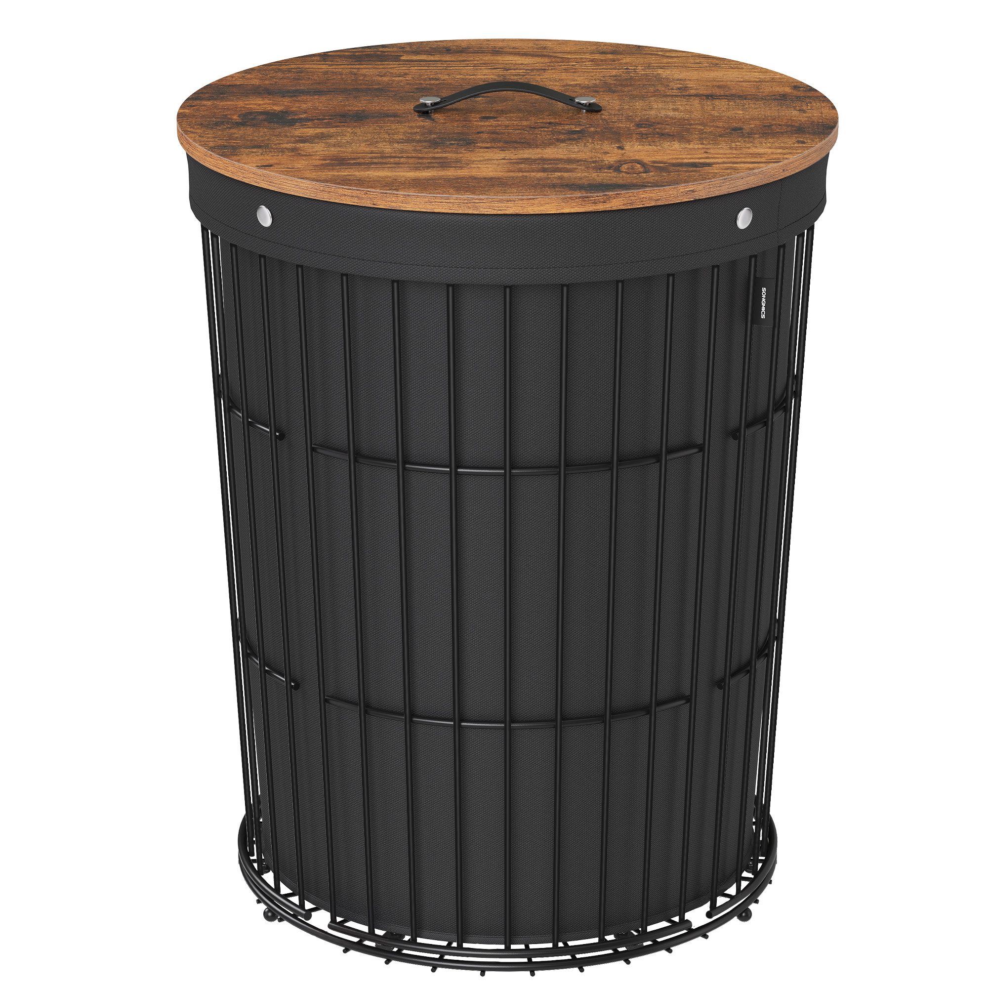 SONGMICS Wäschekorb, mit Deckel, Wäschesammler rund, 95 L, herausnehmbarer günstig online kaufen