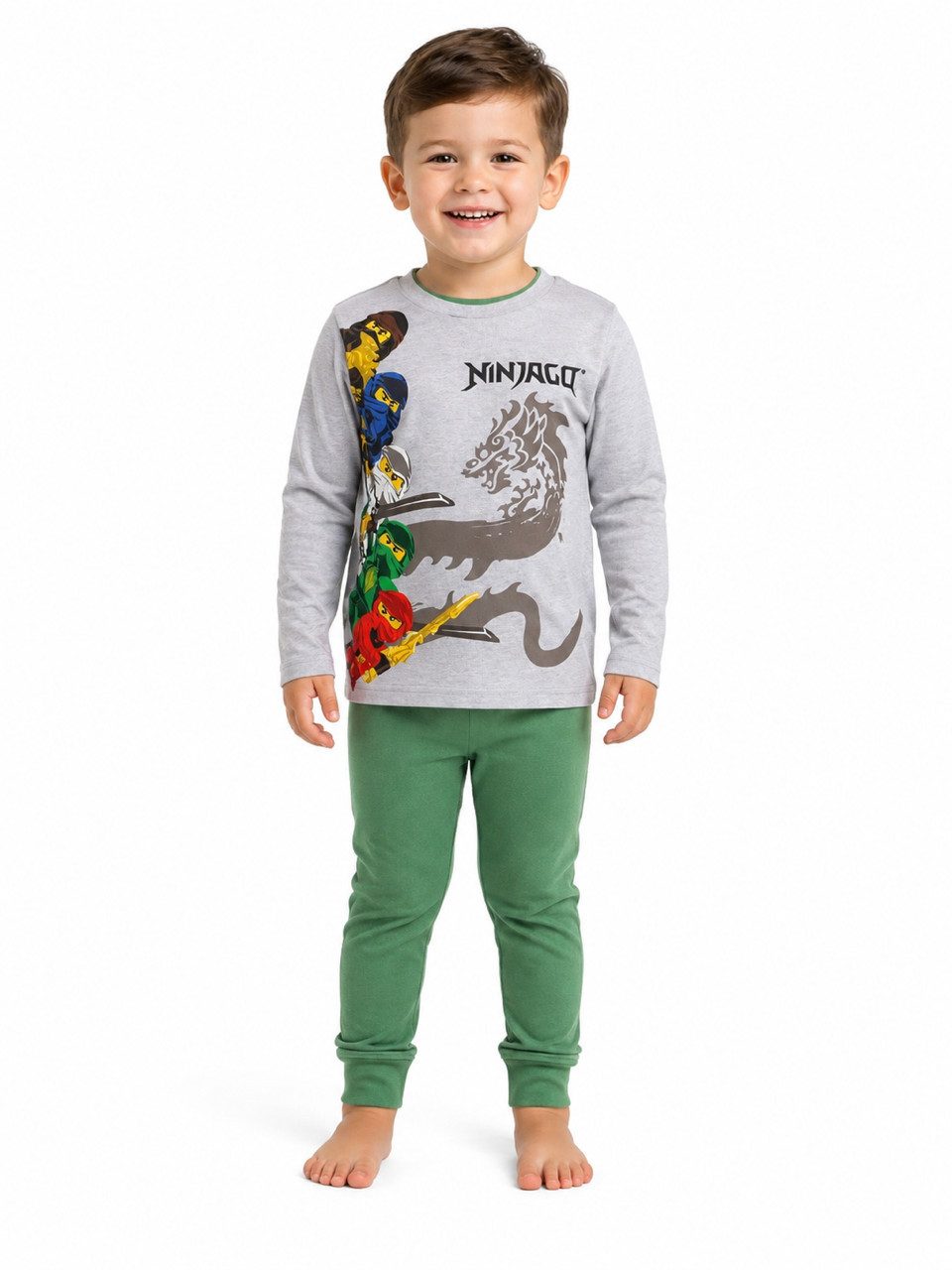 LEGO® kidswear Pyjama LEGO NINJAGO Pyjama Doppelpack Kinder Langarm Schlafanzug 3-4 Jahre (Set, 2 Stück) 2x Kinderpyjama lange Hose und langärmeliges Schlafanzug Oberteil