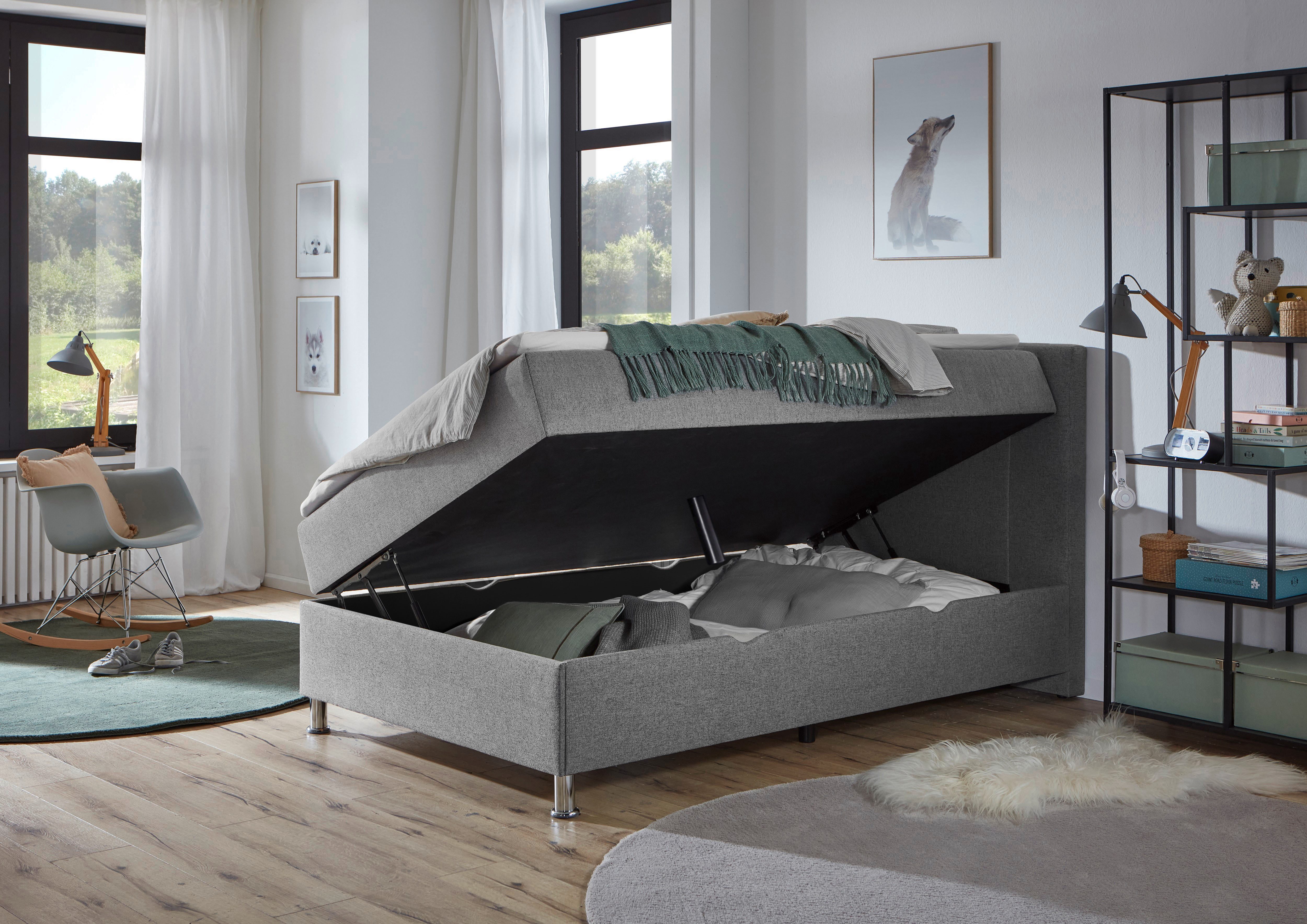 Home affaire Boxbett Escalon mit Bettkasten, inkl. Topper, erhältlich in den Breiten 120x200cm und 180x200cm