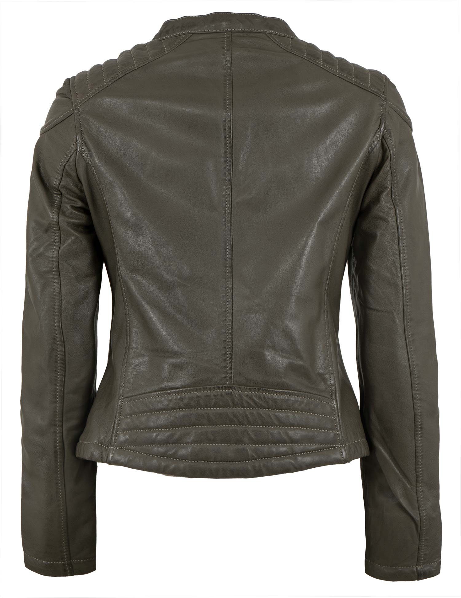 Jilani Lederjacke Laura-1 Jilani - Damen Lederjacke Lammnappa dark grey – Bild 3 von 5