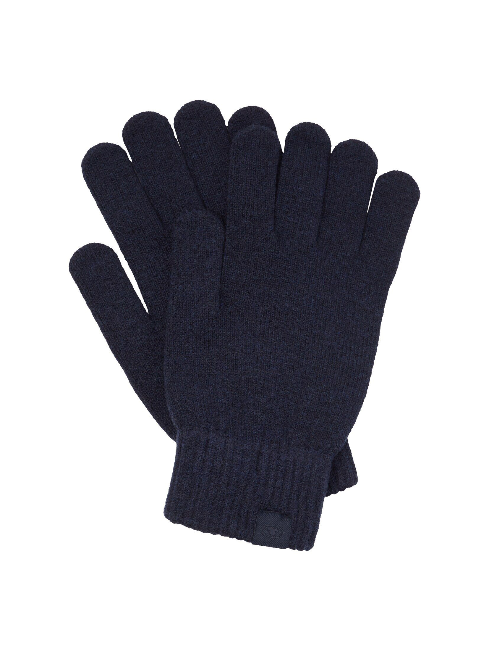 TOM TAILOR Lederhandschuhe Handschuhe aus Strick Knitted Navy Melange