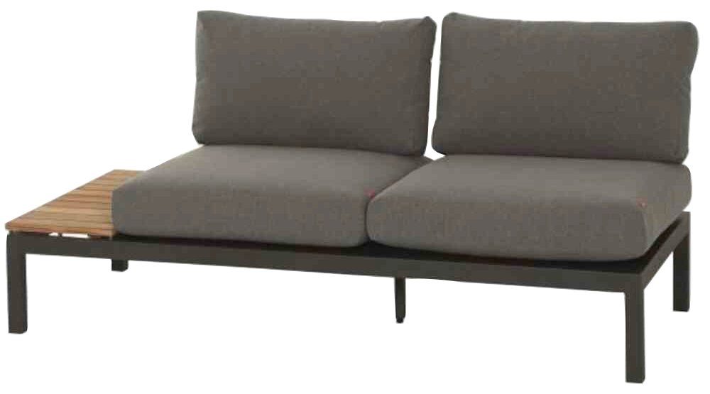 Siena Garden Loungesofa Alvida, Loungebank rechts, 2-Sitzer, BxTxH:  175x84x70 cm, Sitz- und Rückenkissen aus Polyester in grau, mit  Reißverschluss