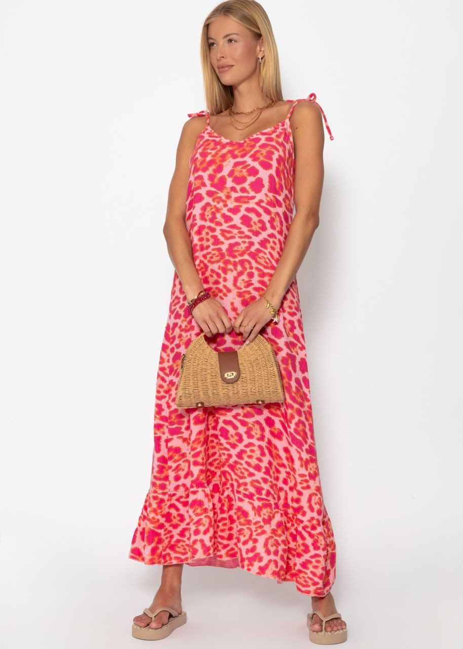 SASSYCLASSY Minikleid Musselin Maxikleid mit Leo-Print günstig online kaufen