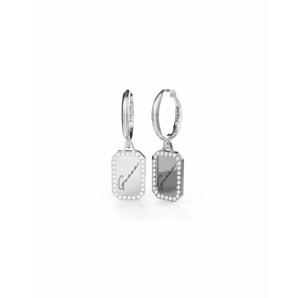 Guess Paar Ohrstecker Round earrings with Crystal Tag pendants JUBE01133JWR günstig online kaufen