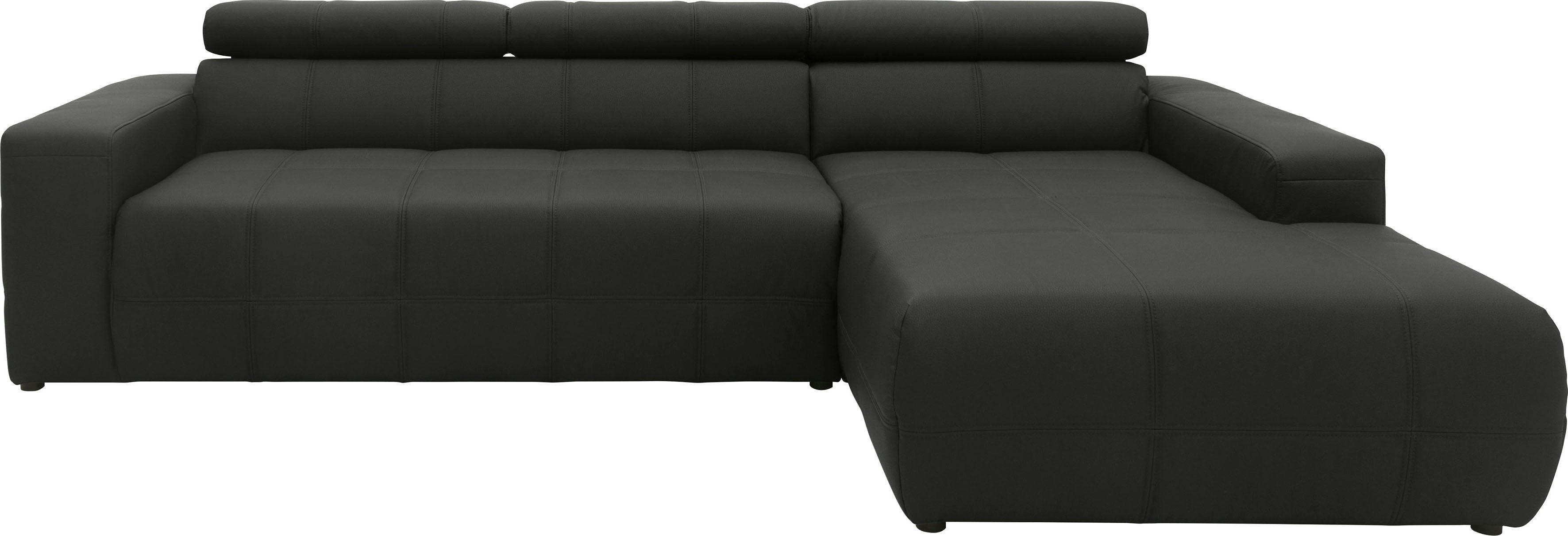 DOMO collection Ecksofa Brandon große Ausführung B/T/H: 289/177/80 cm, auch in Leder und Cord, mit Kopfteilverstellung, wahlweise Sitztiefenverstellung, L-Form