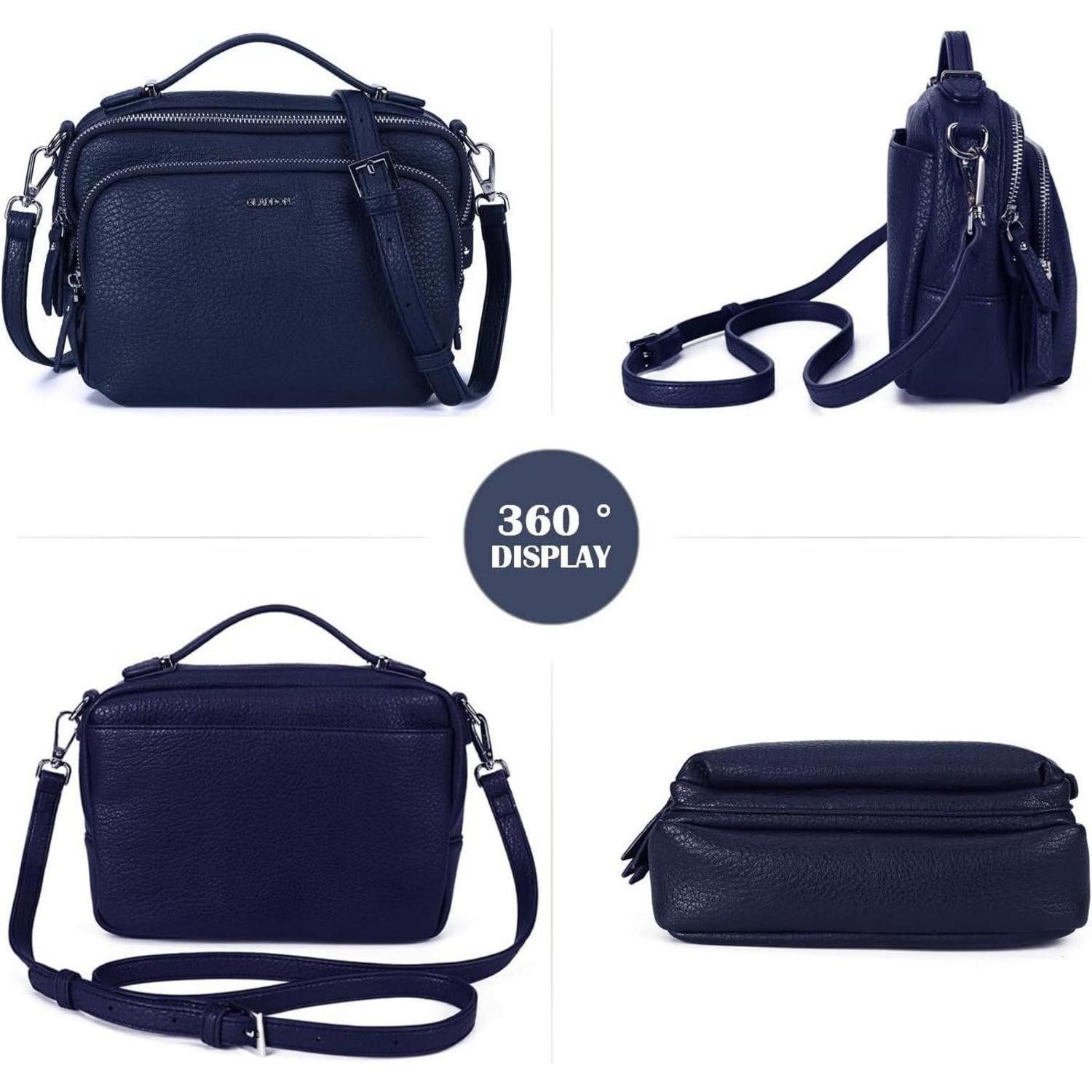 LuxusKollektion Umhängetasche Umhängetasche Damen Klein Schwarz Leder Crossbody Handtasche mit