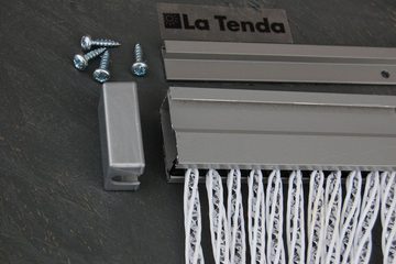 La Tenda Insektenschutz-Vorhang La Tenda LUCCA 3 Streifenvorhang weiß, 90 x 210 cm, PVC - Länge und Breite individuell kürzbar