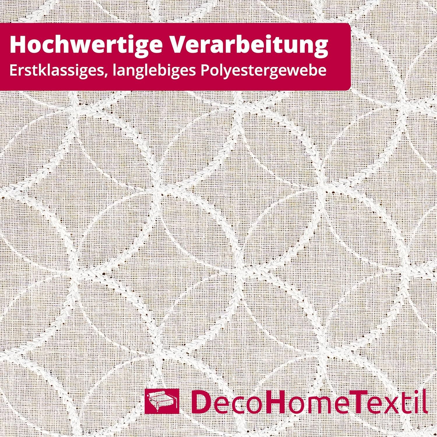 DecoHomeTextil Heimtextilmanufaktur Tischdecke Decorativo In Lino Organza Leinen mit dezenter Stickerei pflegeleicht – Bild 5 von 5