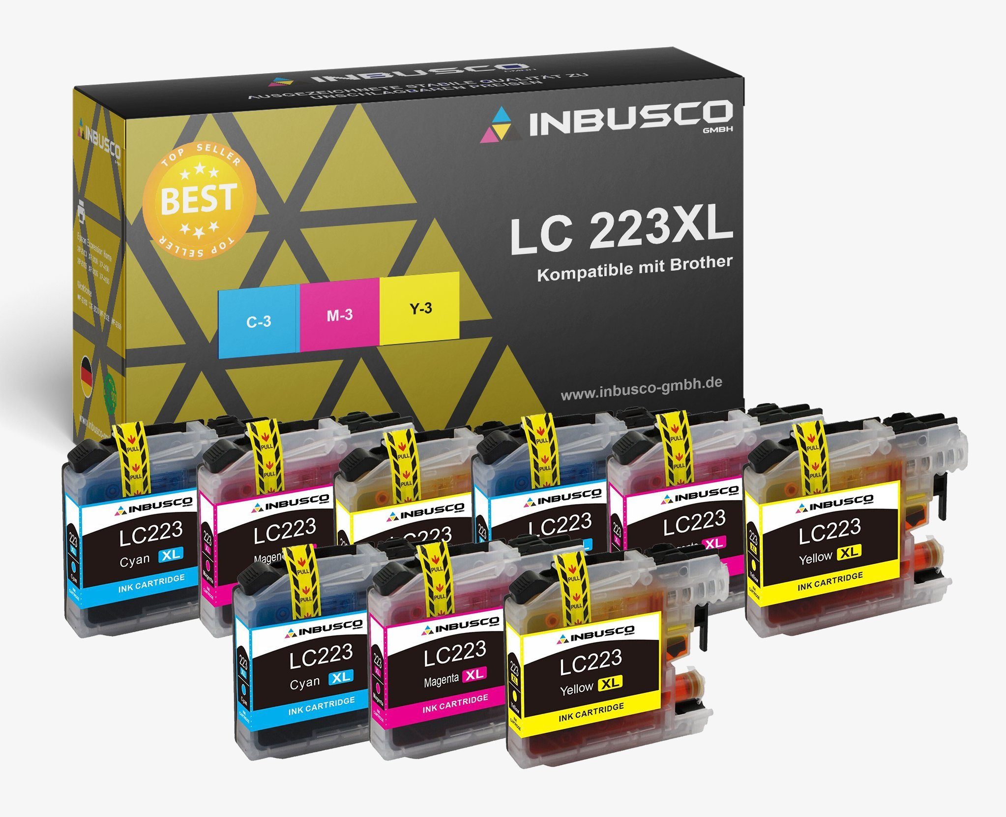 ..., kompatibel 9x SET Inbusco LC223 Farbe zu BROTHER LC SET Druckerpatronen 223-F Tonerpatrone