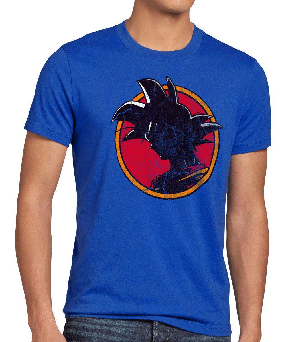 style3 Print-Shirt Herren T-Shirt Goku Vintage vegeta dragonball roshi son ball dragon anime balls blau