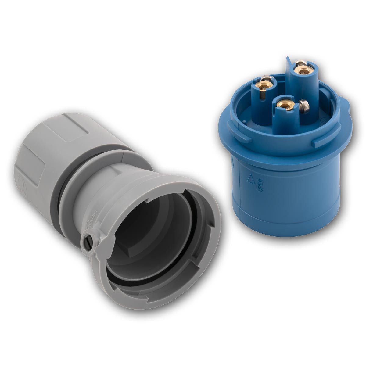 McPower CEE-Kupplung CEE Stecker & Kupplung im Set, 16A/250V, IP44 blau