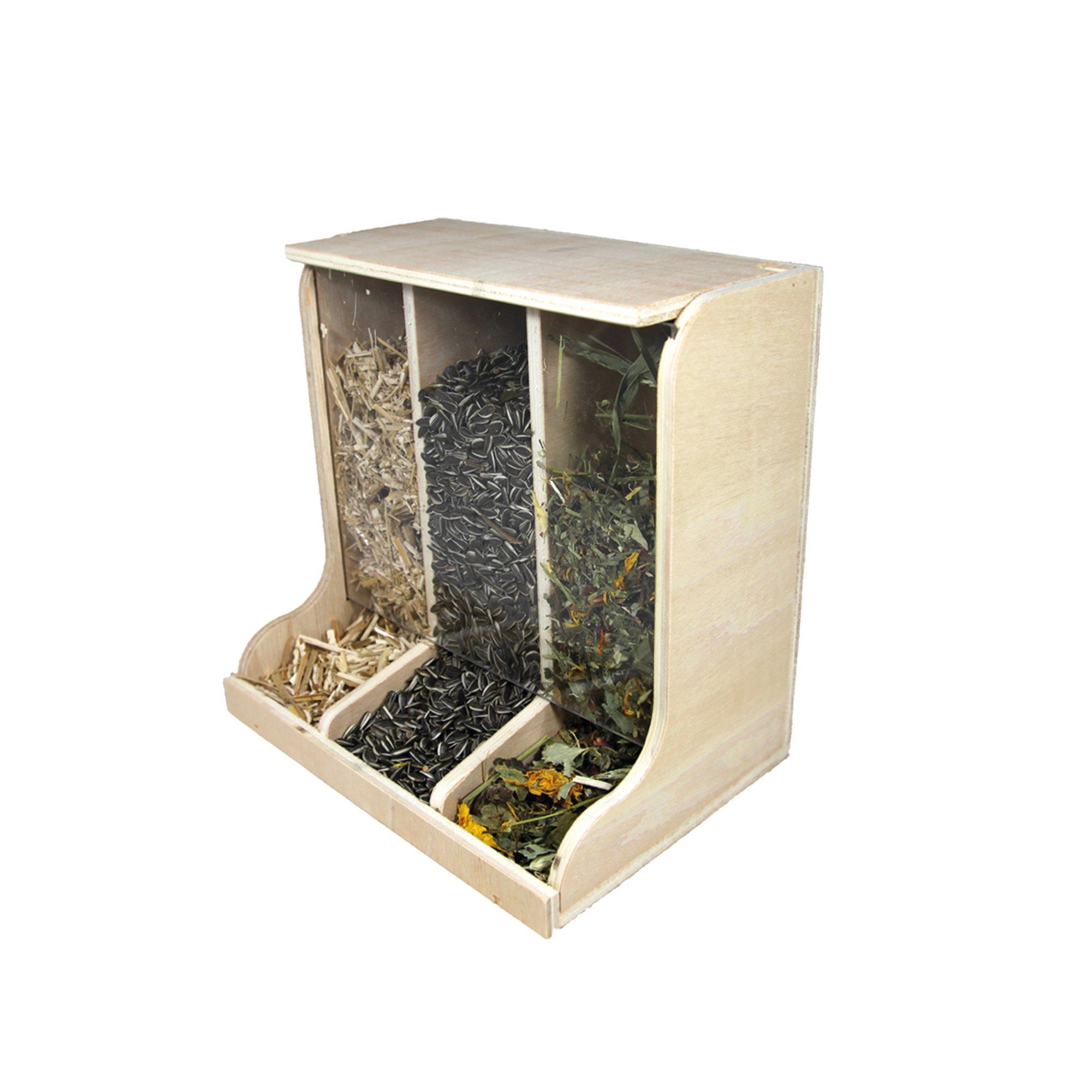 Futterspender Elmato 10474 Futterstation Futterstelle 3-fach Silo, 20x15x17cm