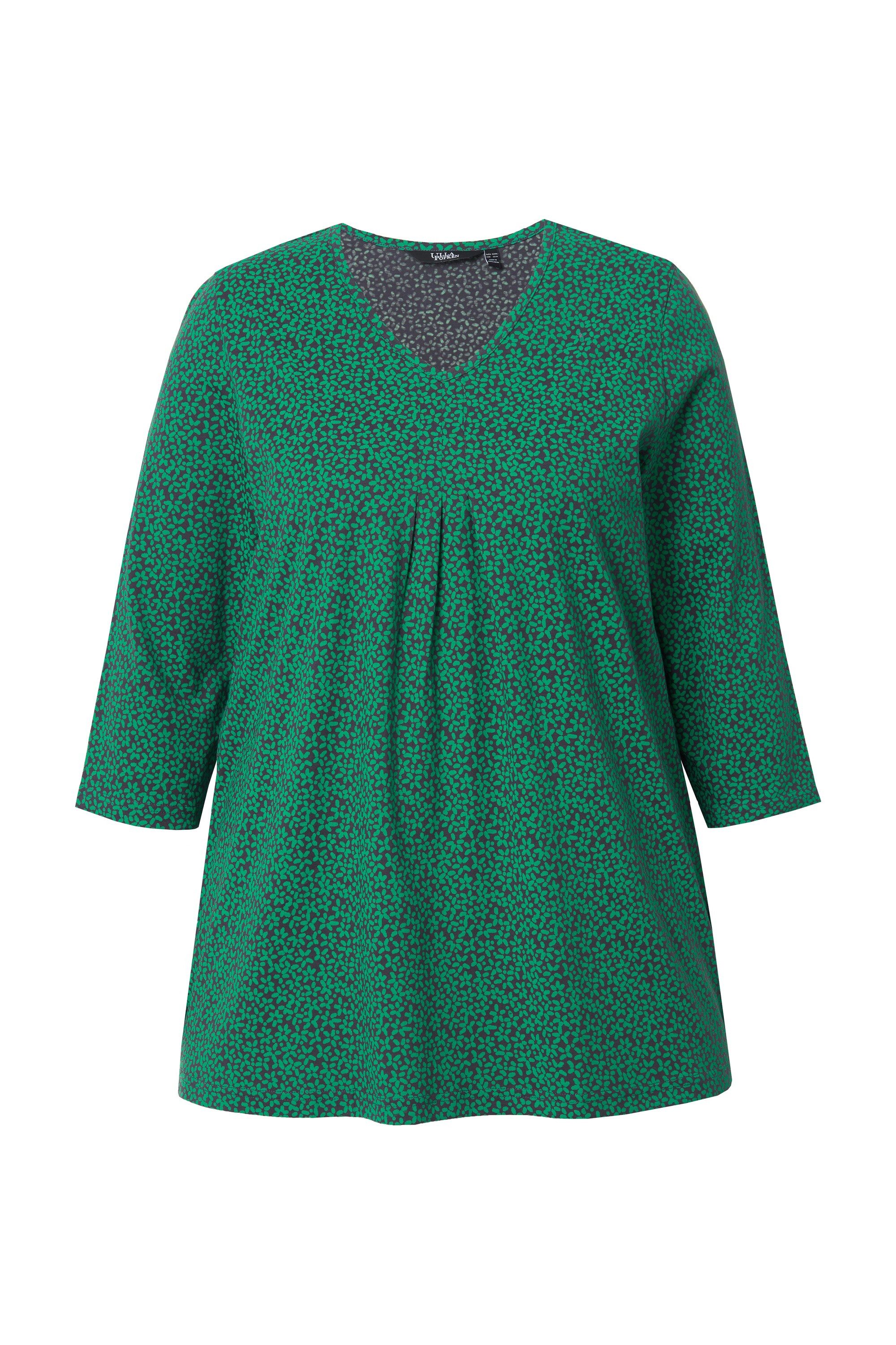 Ulla Popken Longsleeve Shirt Blüten A-Linie günstig online kaufen