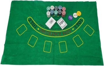 Tinisu Spiel, Professionelles Pokerset 200 Chips 2 Kartenspiele, Matte, Metallbox