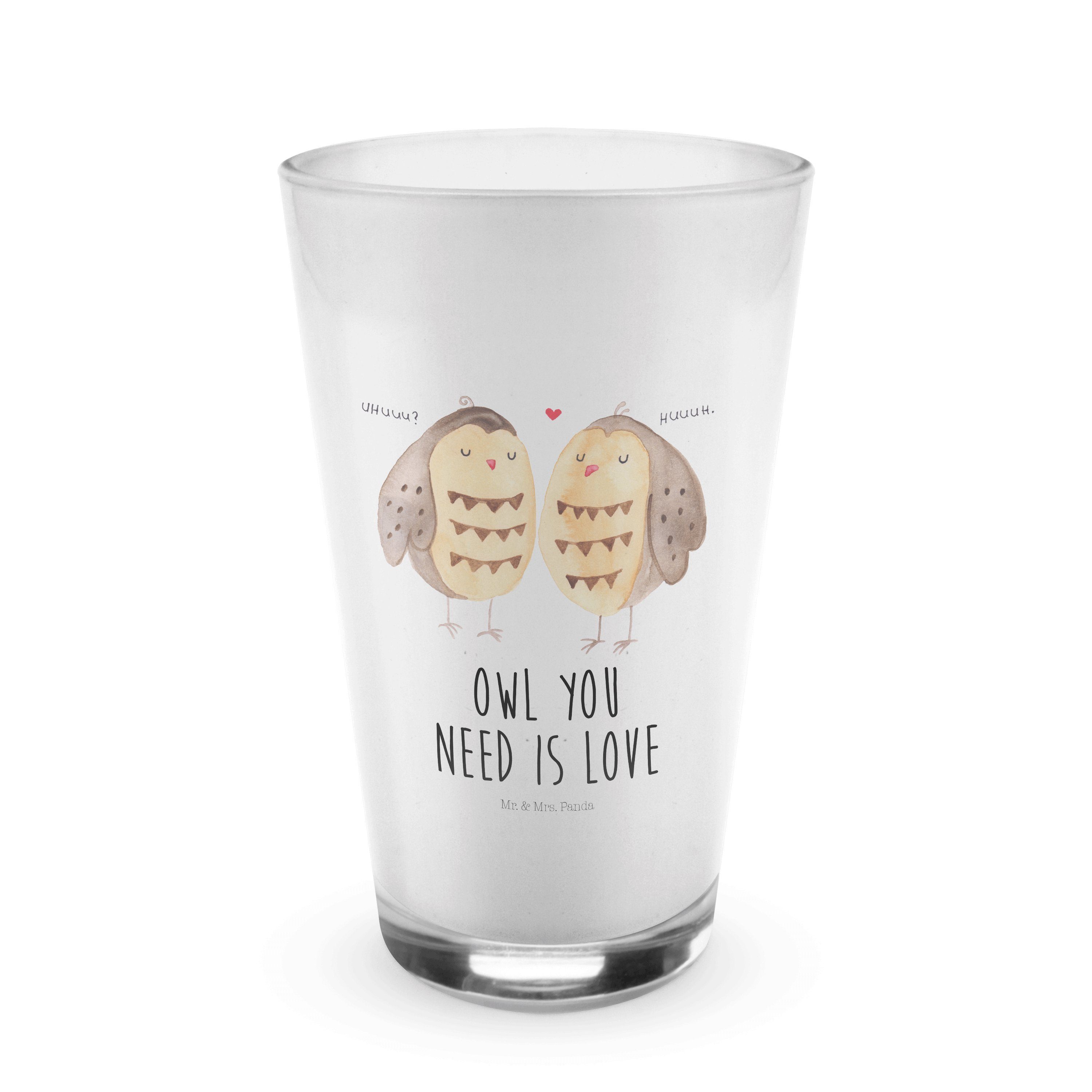 Mr. & Mrs. Panda Glas »Eule Liebe Transparent Geschenk, Freundin