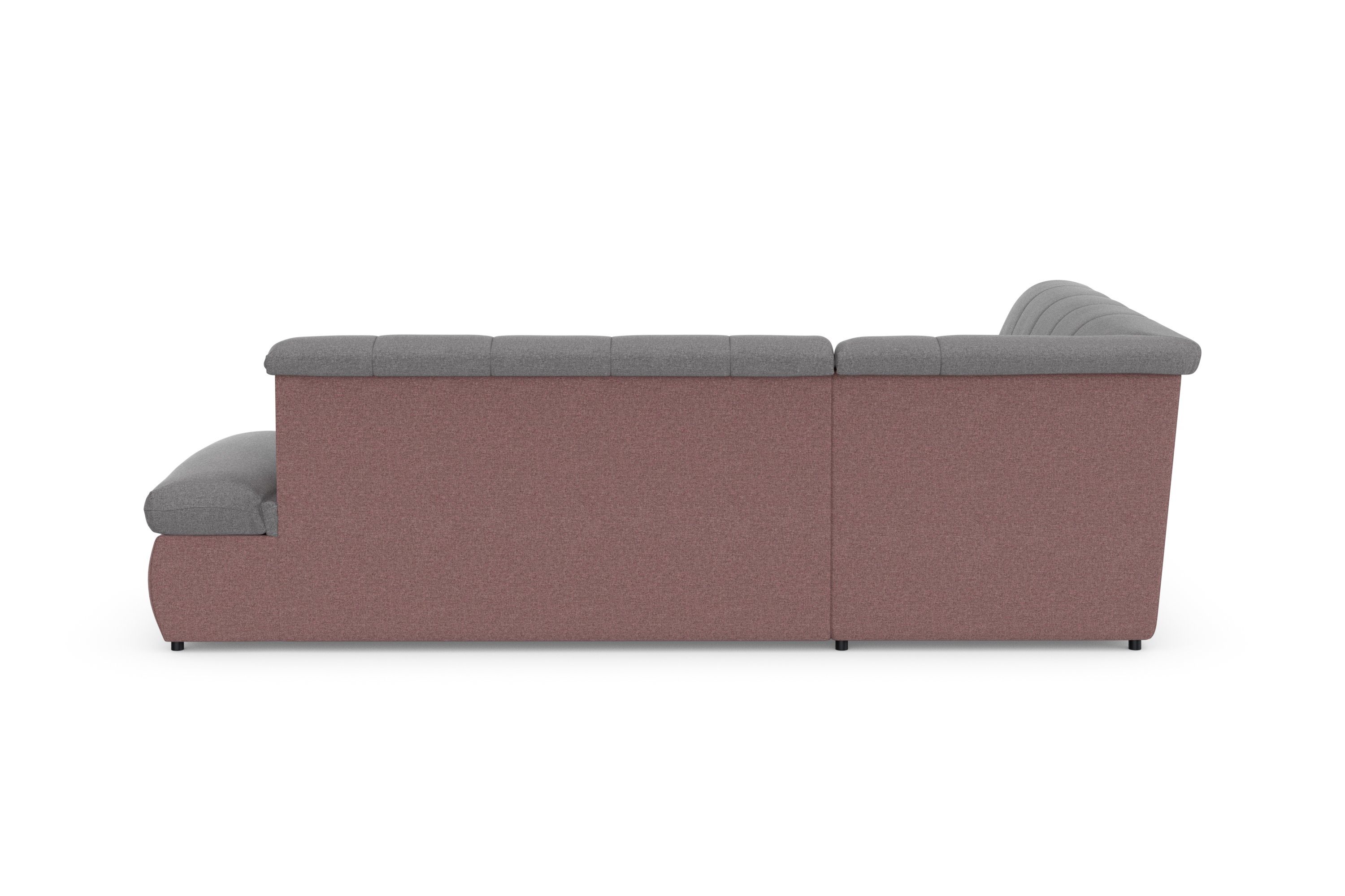 Bettfunktion grau Ecksofa collection DOMO mit | beere/grau und beere Armlehnenverstellung wahlweise | Moric,