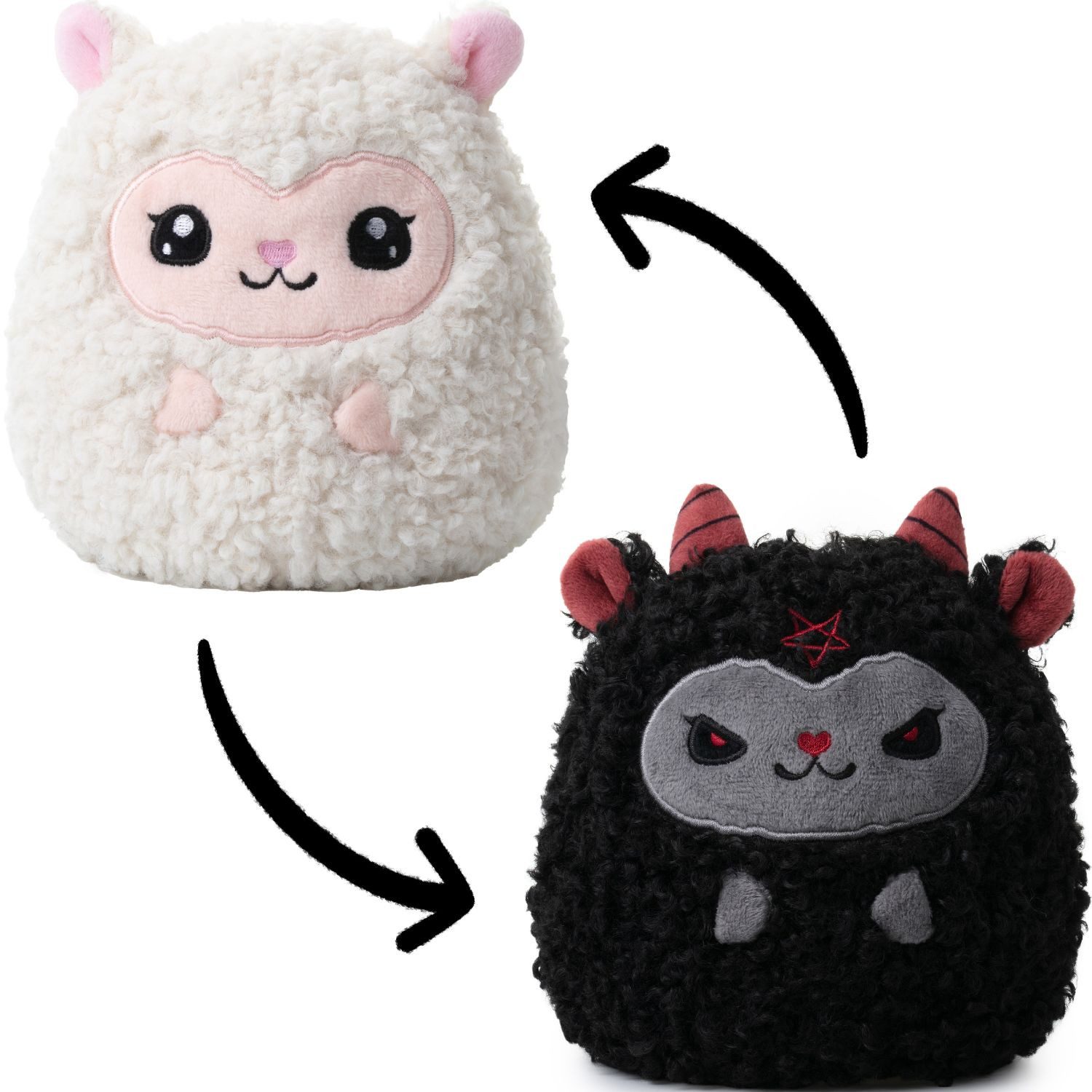 Corimori Kuscheltier Stimmungskuscheltier 18cm Dämonen Schaf zum Wenden (Geschenk), Belle & Bapho, Plüschtier, Stofftier schwarz weiß