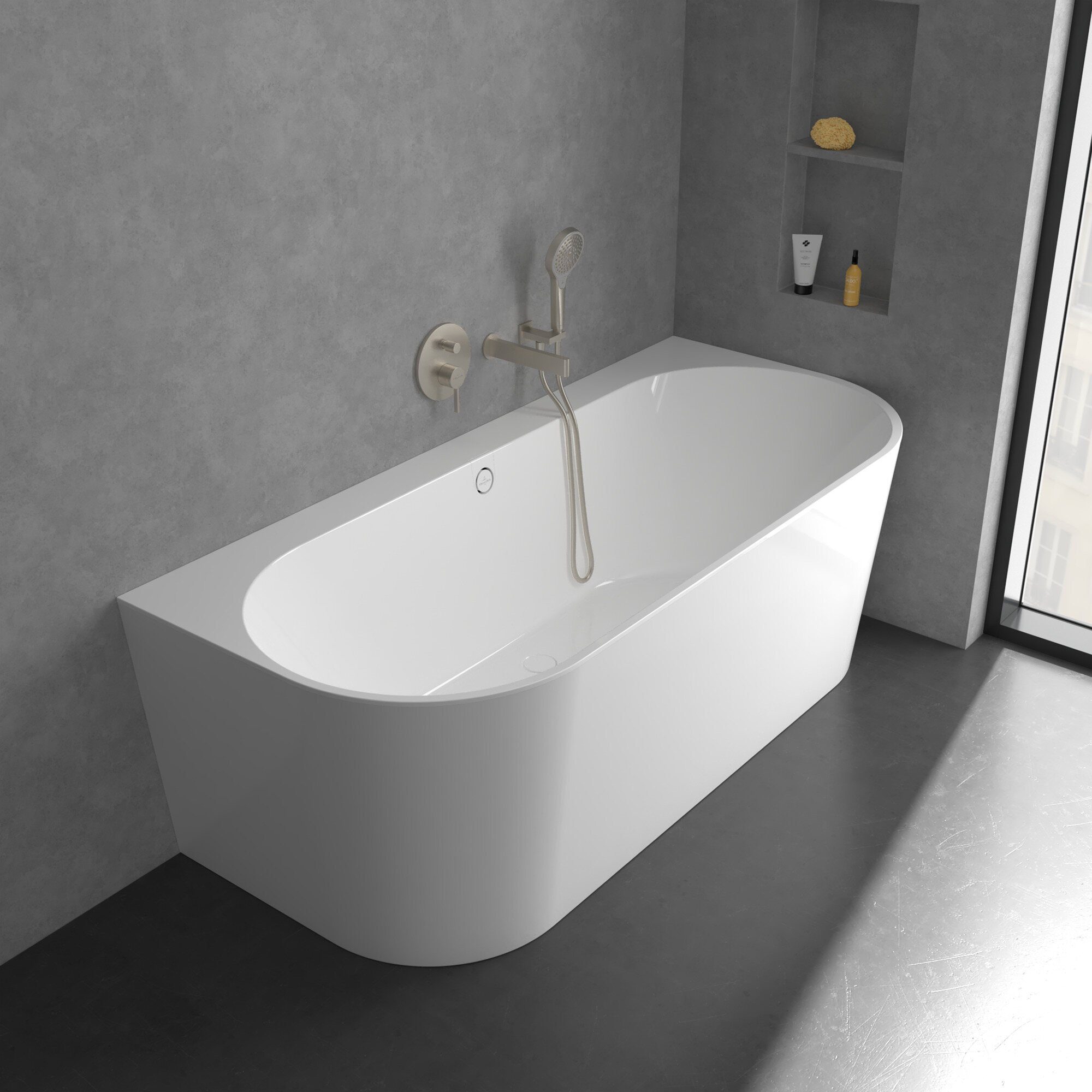 Villeroy & Boch Unterputzarmatur - Umsteller, Nickel Dawn Einhebel-Armatur, Wandmontage Matt Brushed mit