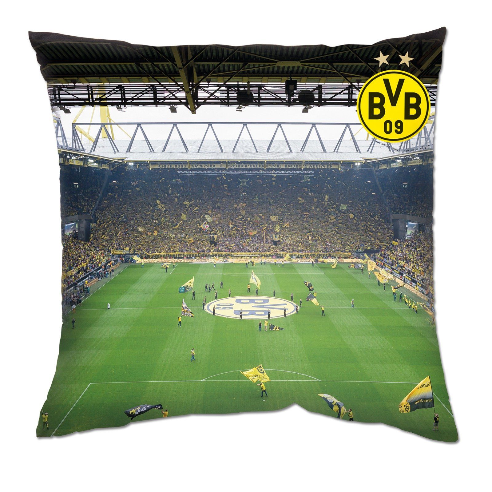 Kopfkissen BVB-Kissen Südtribüne, BVB, Bezug: 100 % Polyester, Rückenschläfer