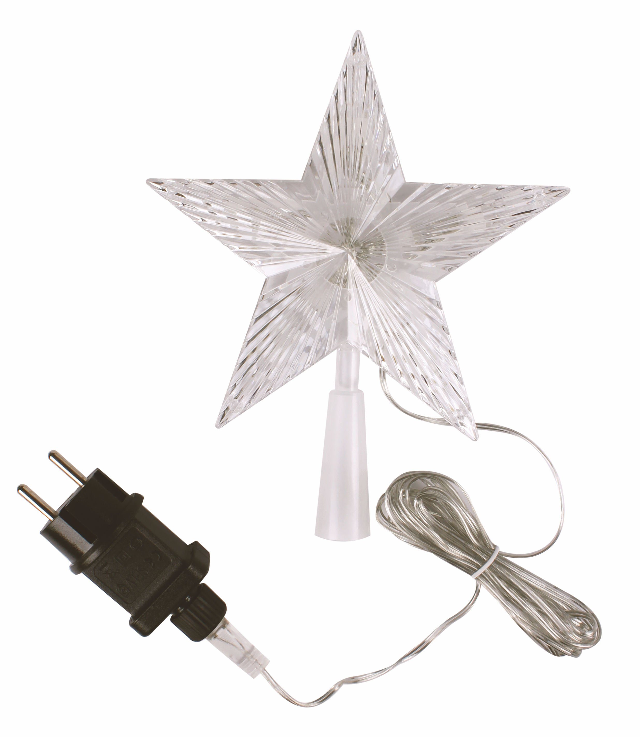 Spetebo Christbaumspitze Weihnachtsbaum Spitze - LED STERN - 10 LED (1-tlg), beleuchtet