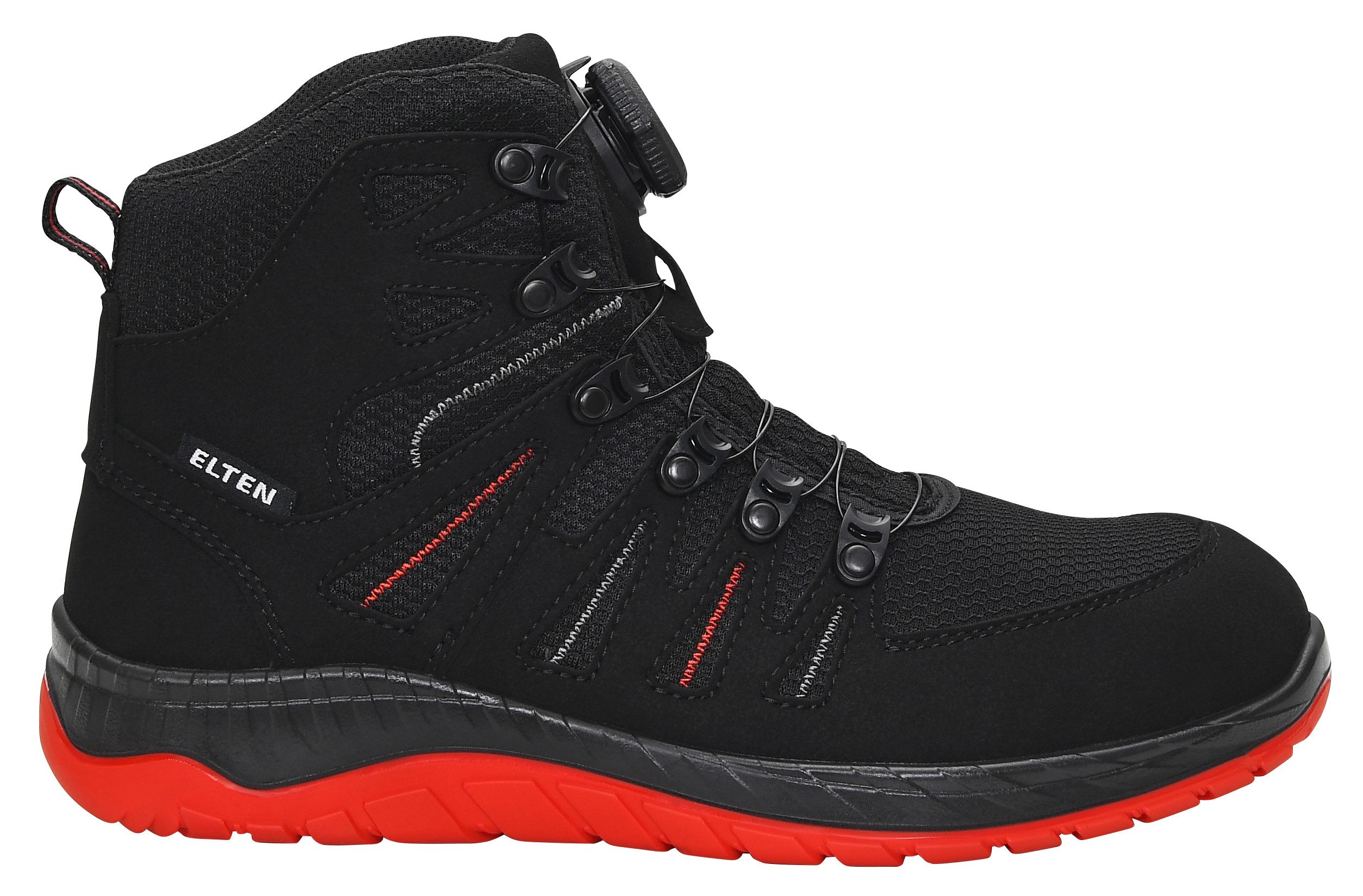 ELTEN MADDOX BOA® black-red Mid ESD S3S Sicherheitsstiefel (Schuhkarton, Paar)