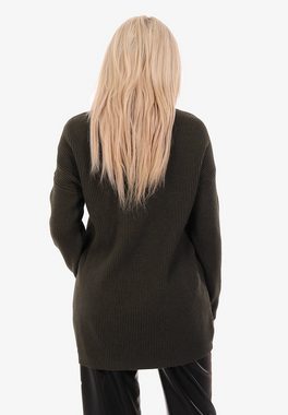 YC Fashion & Style Strickpullover Pullover mit V-Ausschnitt One Size (1-tlg) in Unifarbe