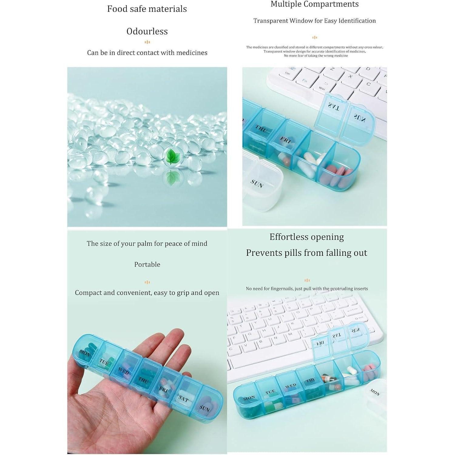 LuxusKollektion Pillendose Große Pillendose 7 Tage wöchentlicher Organizer mattes Finish