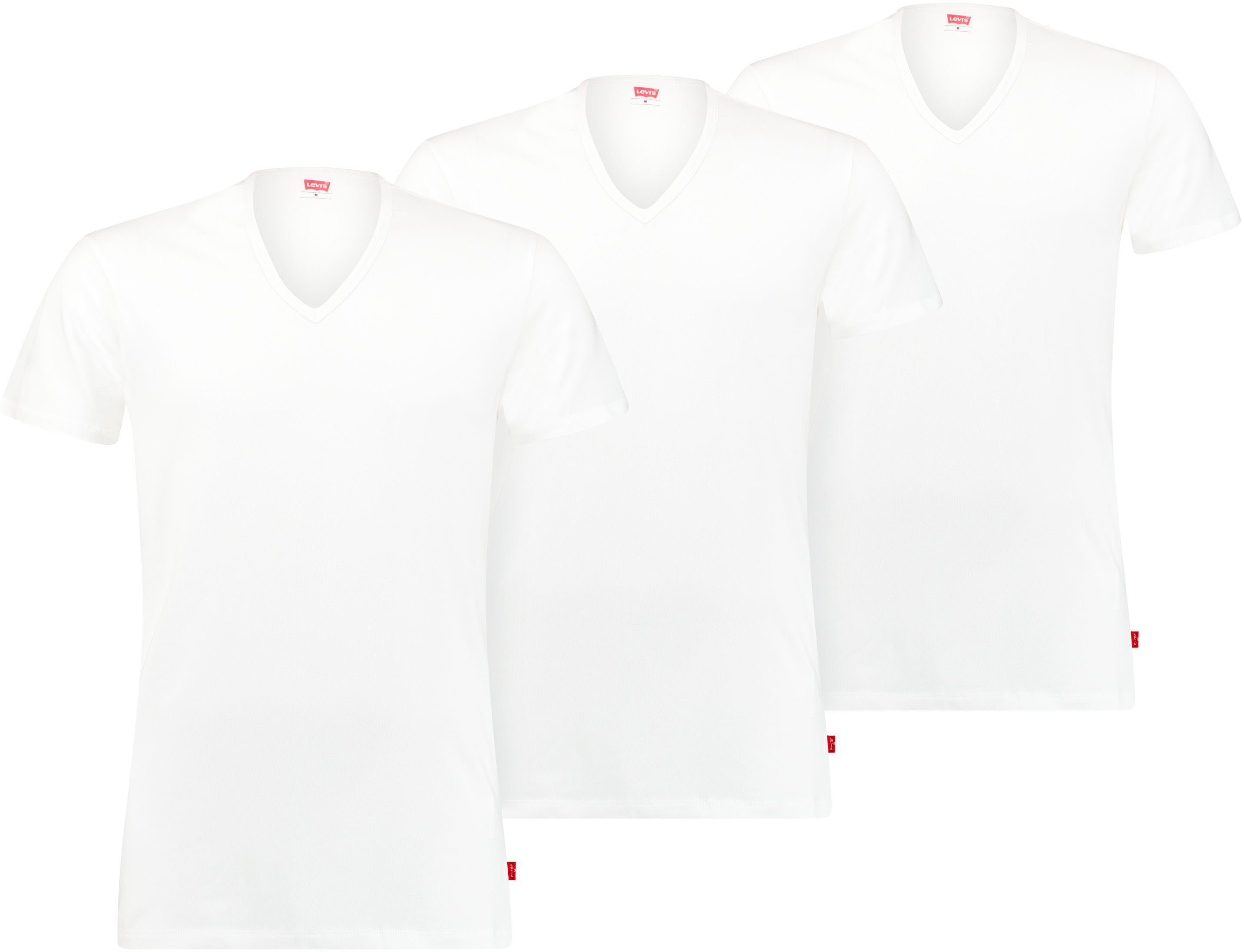 Levi's® T-Shirt (3er-Pack) V-Ausschnitt, Kurzarm, Cotton-Mix, elastisch günstig online kaufen
